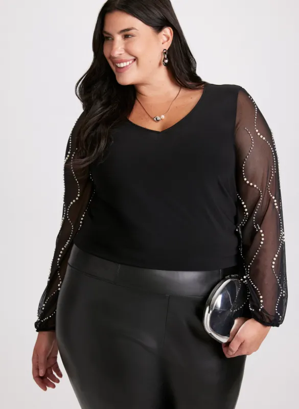 Joseph Ribkoff - Pearl Embellished Blouse made by Laura