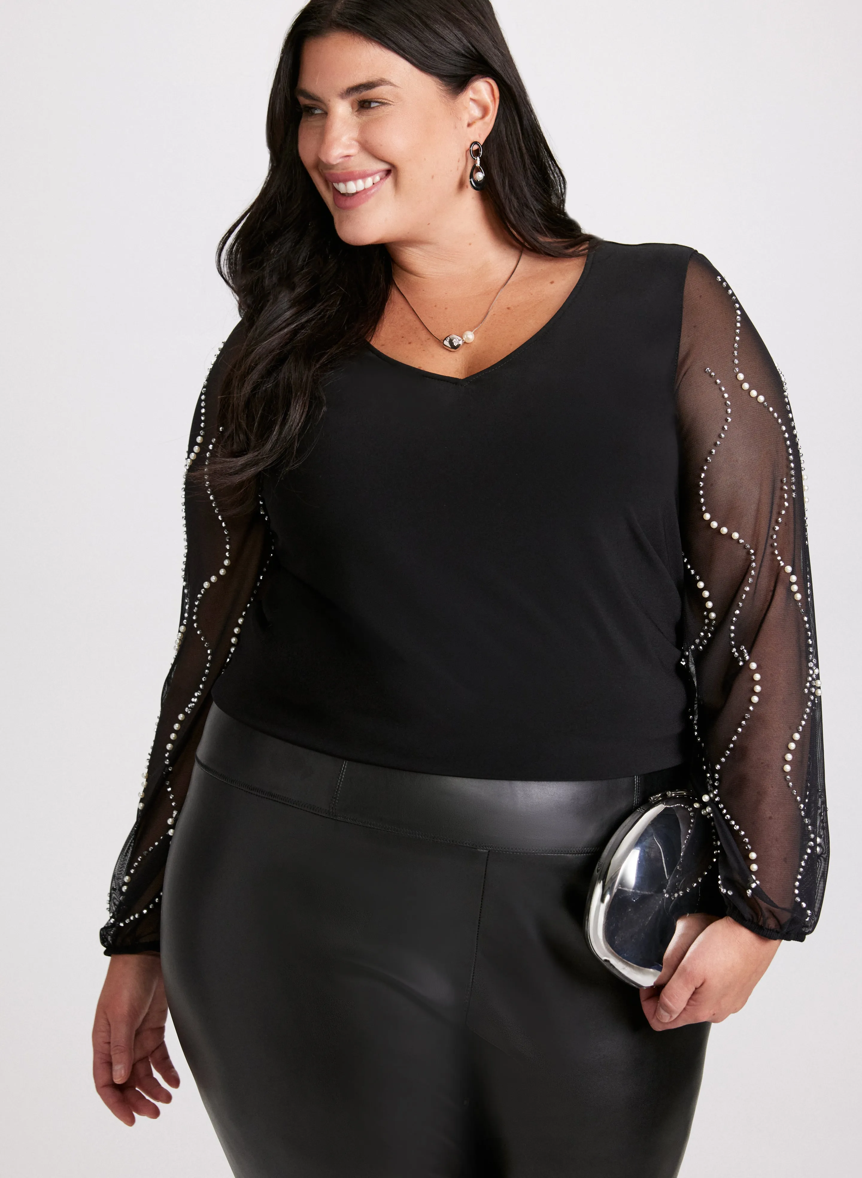 Joseph Ribkoff - Pearl Embellished Blouse sold by Laura