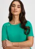 Button Detail Peplum Top sold by Laura