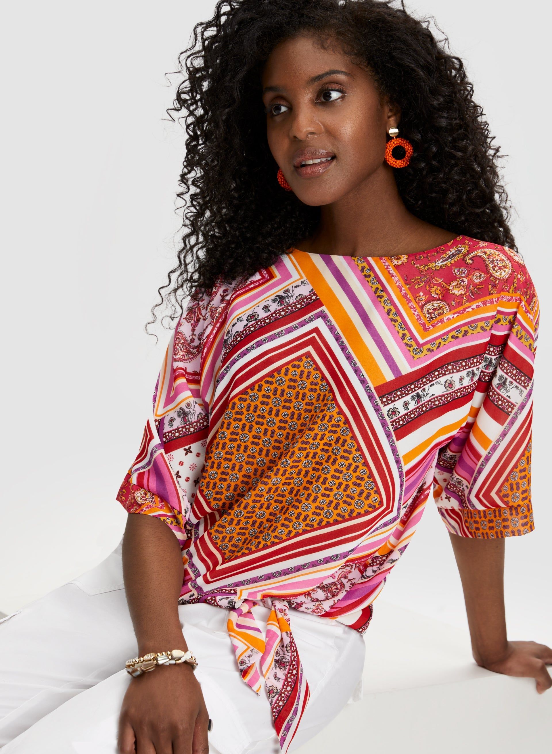 Patchwork Print Blouse sold by Laura