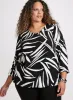 Abstract Print V-Neck Top sold by Laura