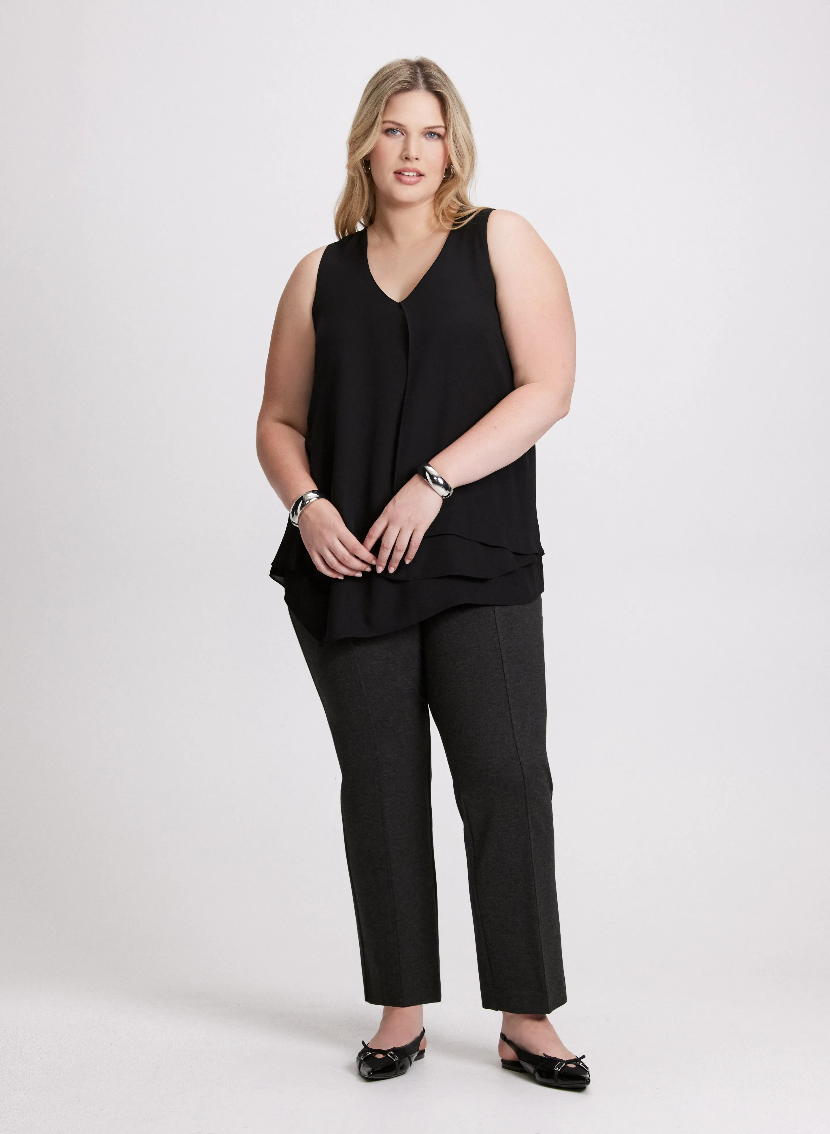 Sleeveless Layered Blouse & Straight Leg Pants sold by Laura