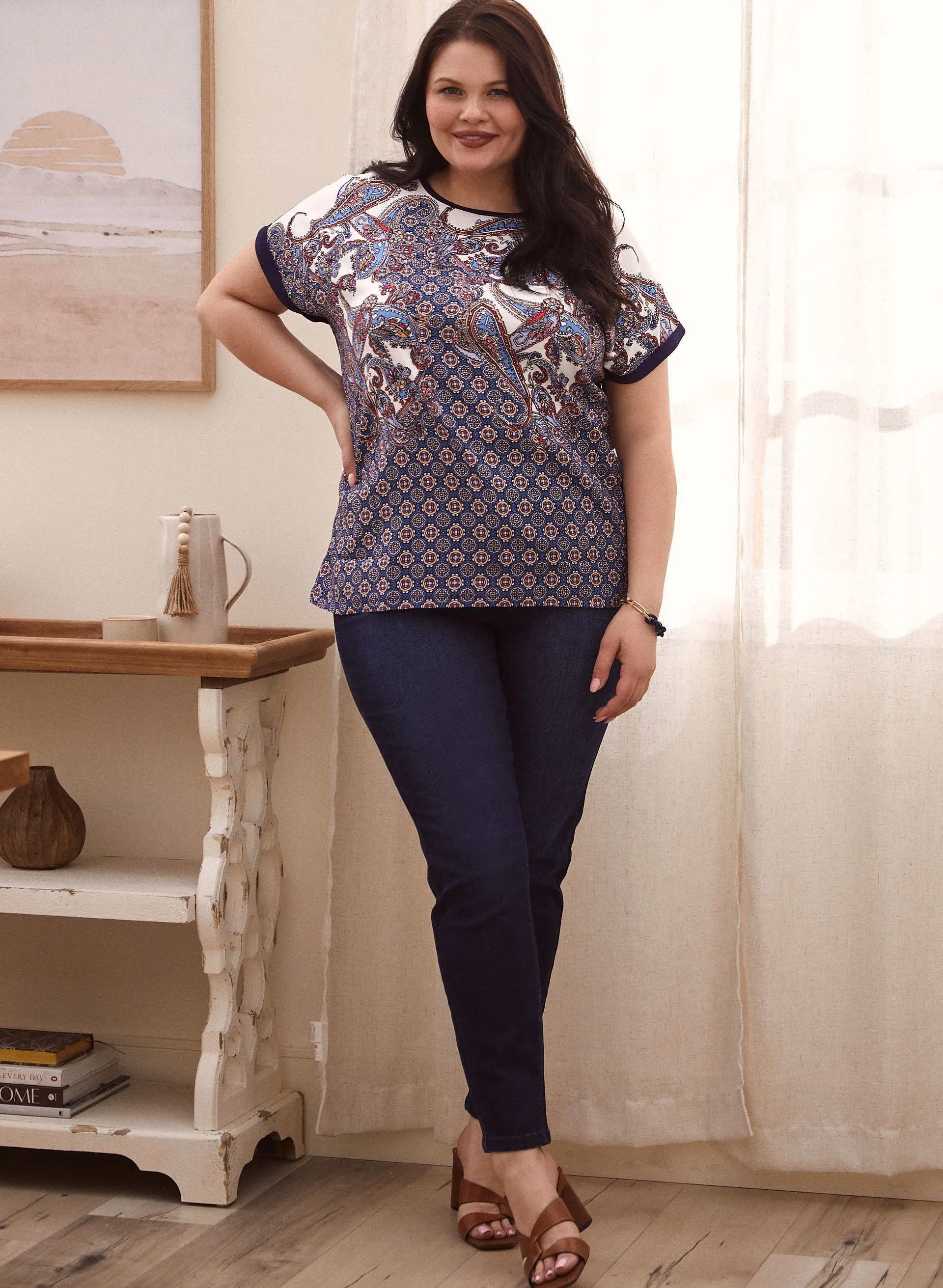 Paisley Print Contrast Tee sold by Laura product image thumbnail 4