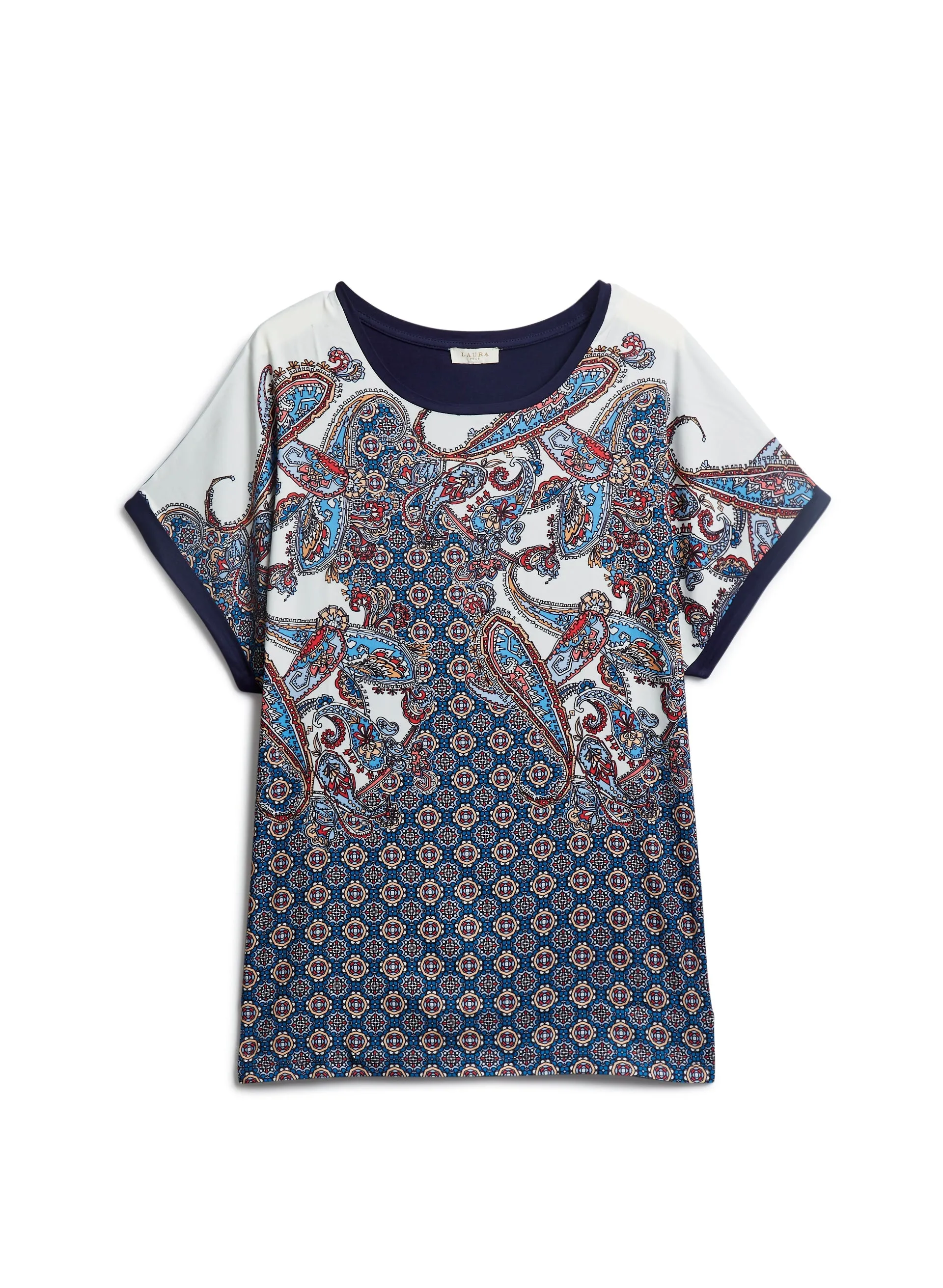 Paisley Print Contrast Tee sold by Laura product image thumbnail 2
