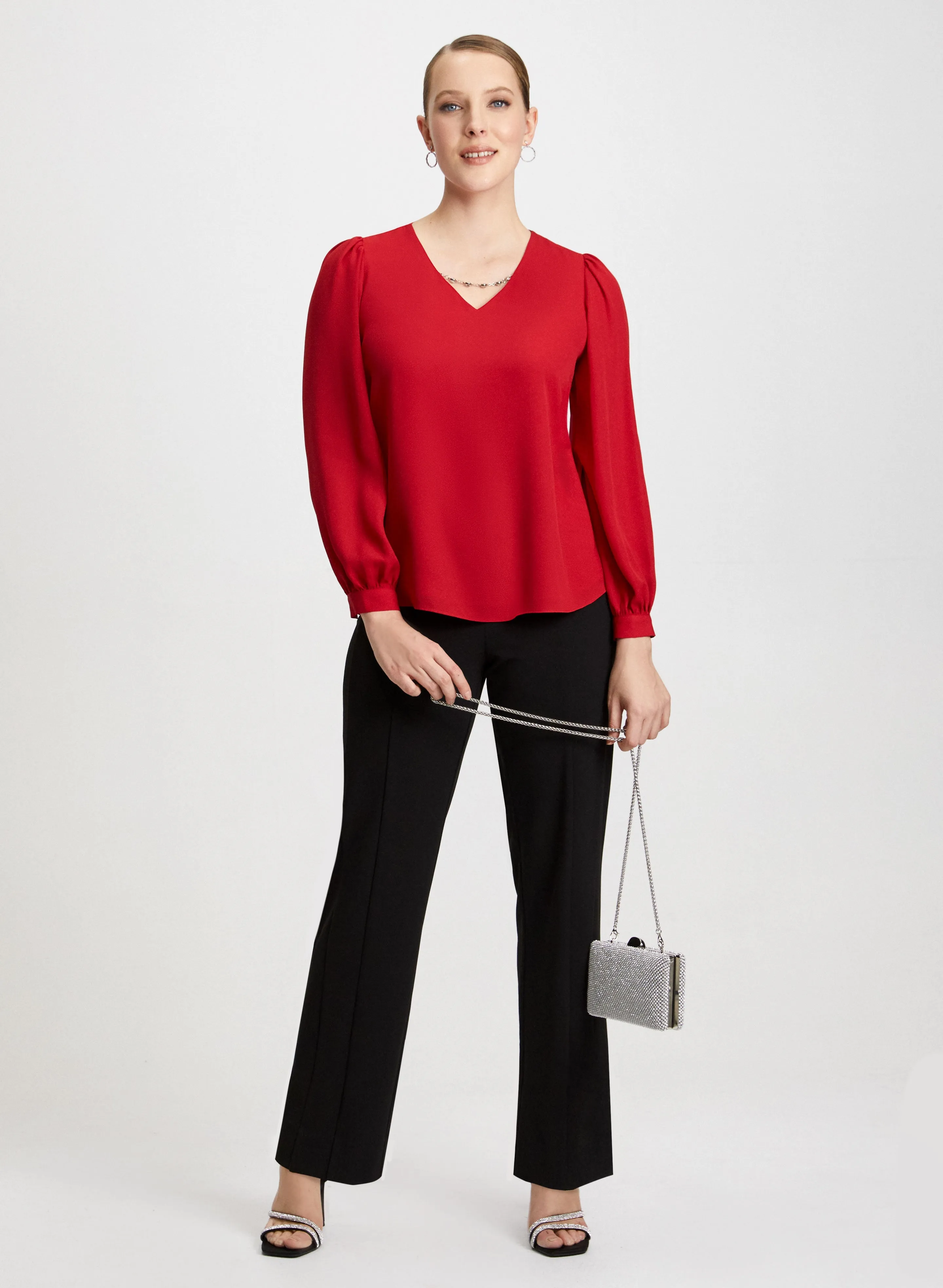 Rhinestone Chain Top & Wide Leg Pants sold by Laura