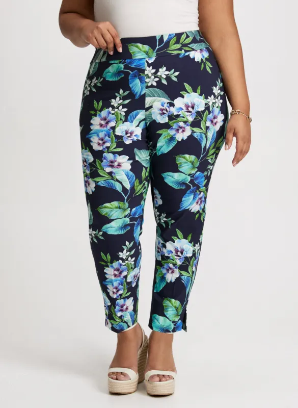 Pull-On Floral Ankle Pants sold by Laura