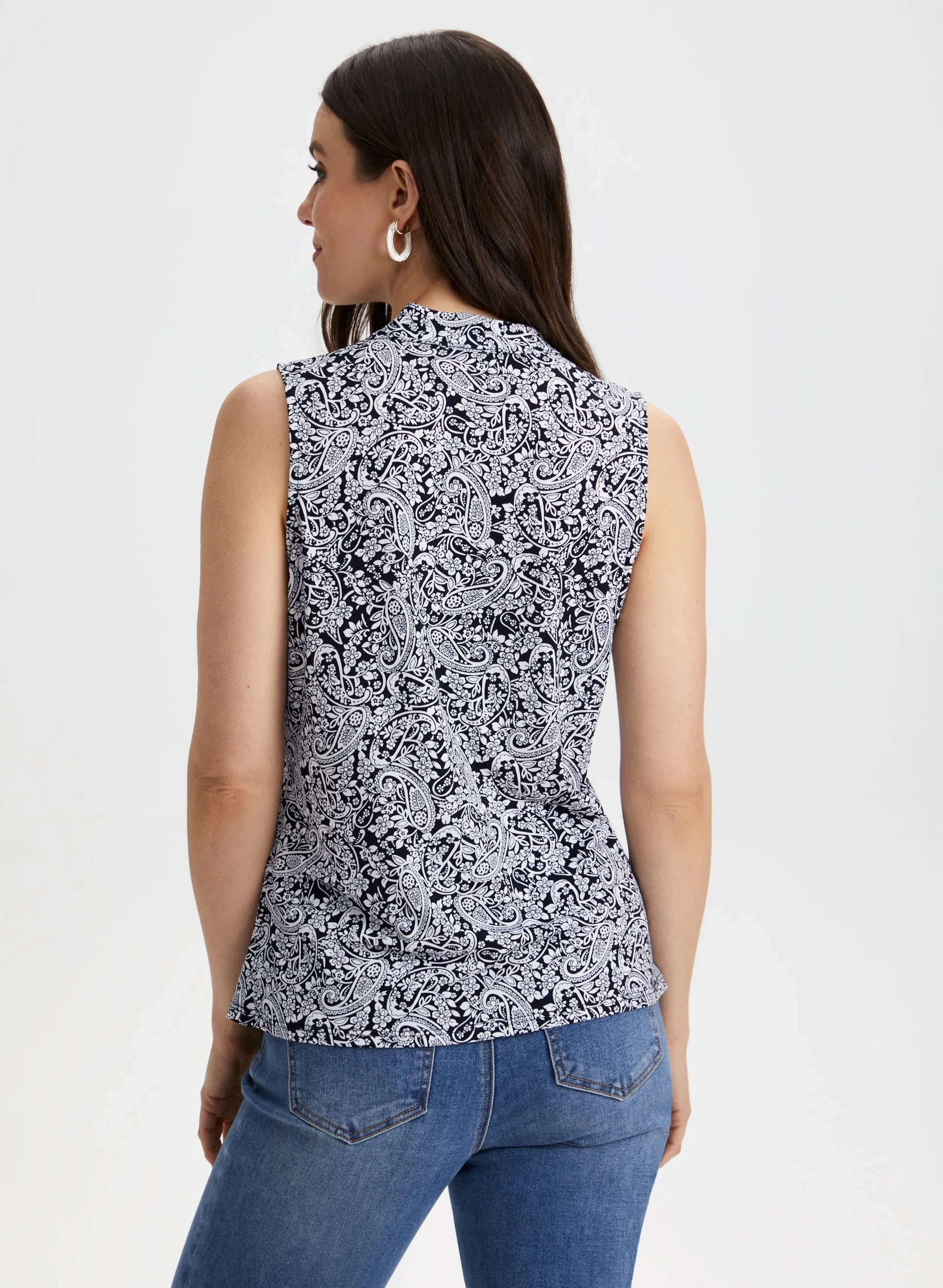Paisley Print Tie-Neck Top sold by Laura product image thumbnail 4