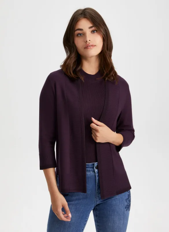 Short Rib Detail Cardigan sold by Laura