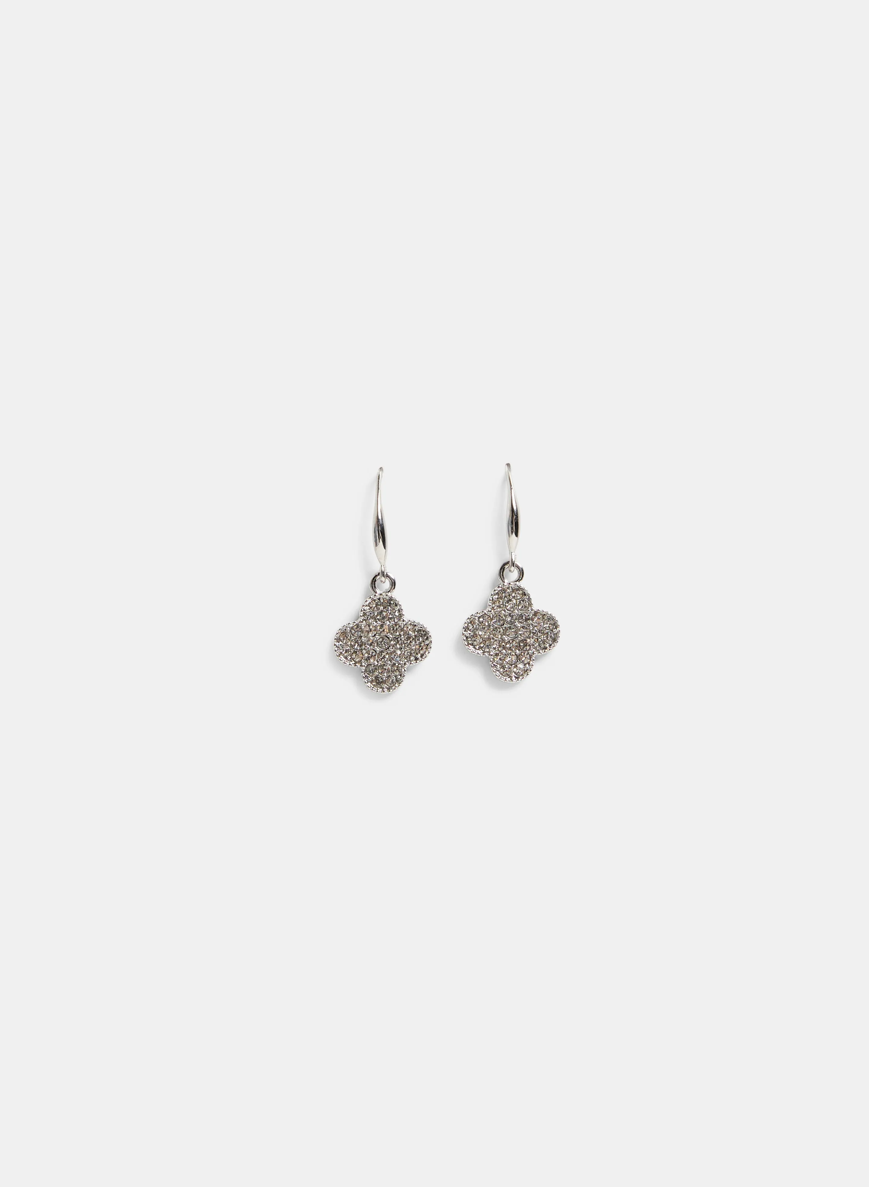 Crystal Clover Drop Earrings sold by Laura