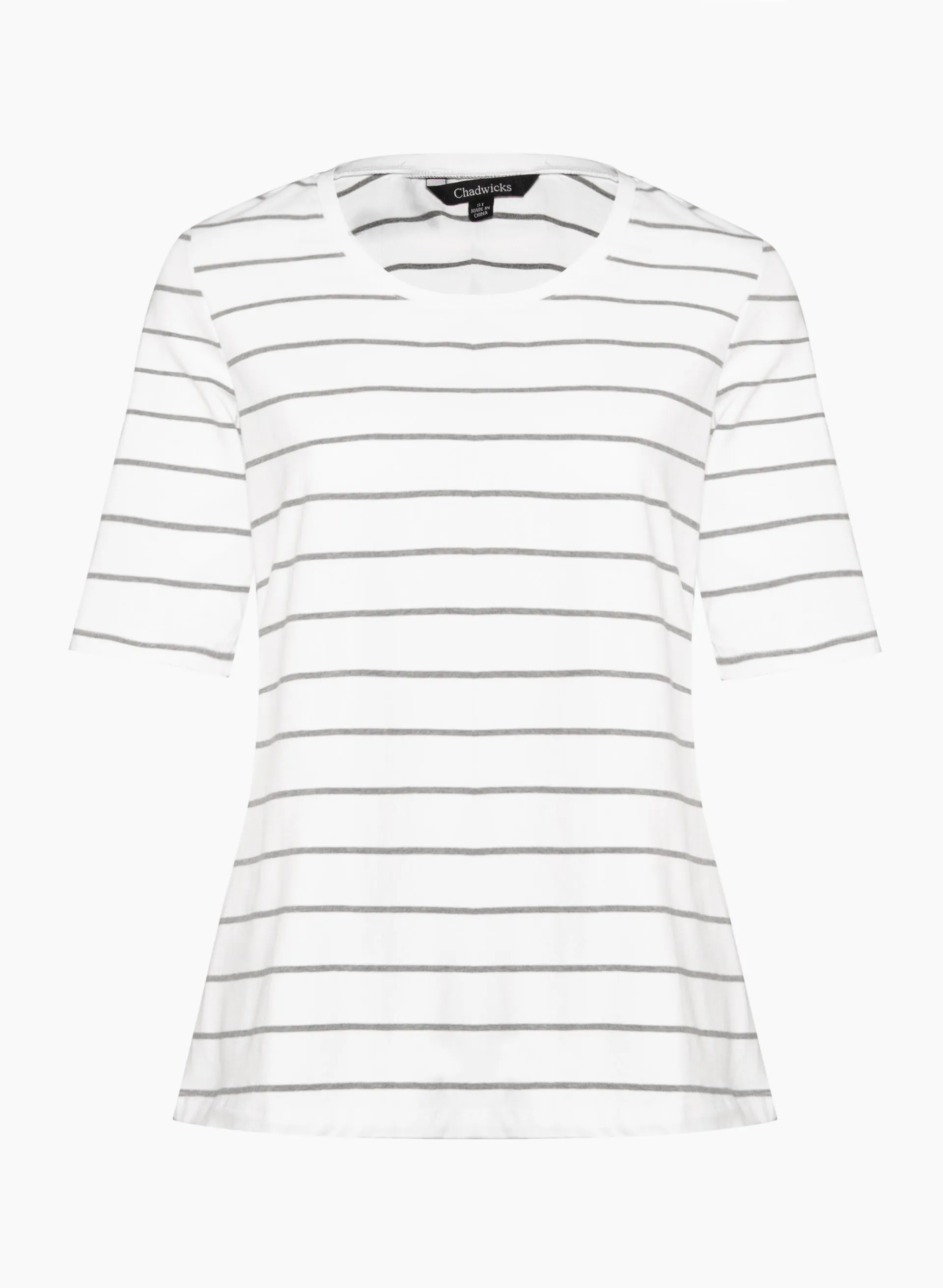 Striped Elbow Sleeve Tee sold by Laura product image thumbnail 5