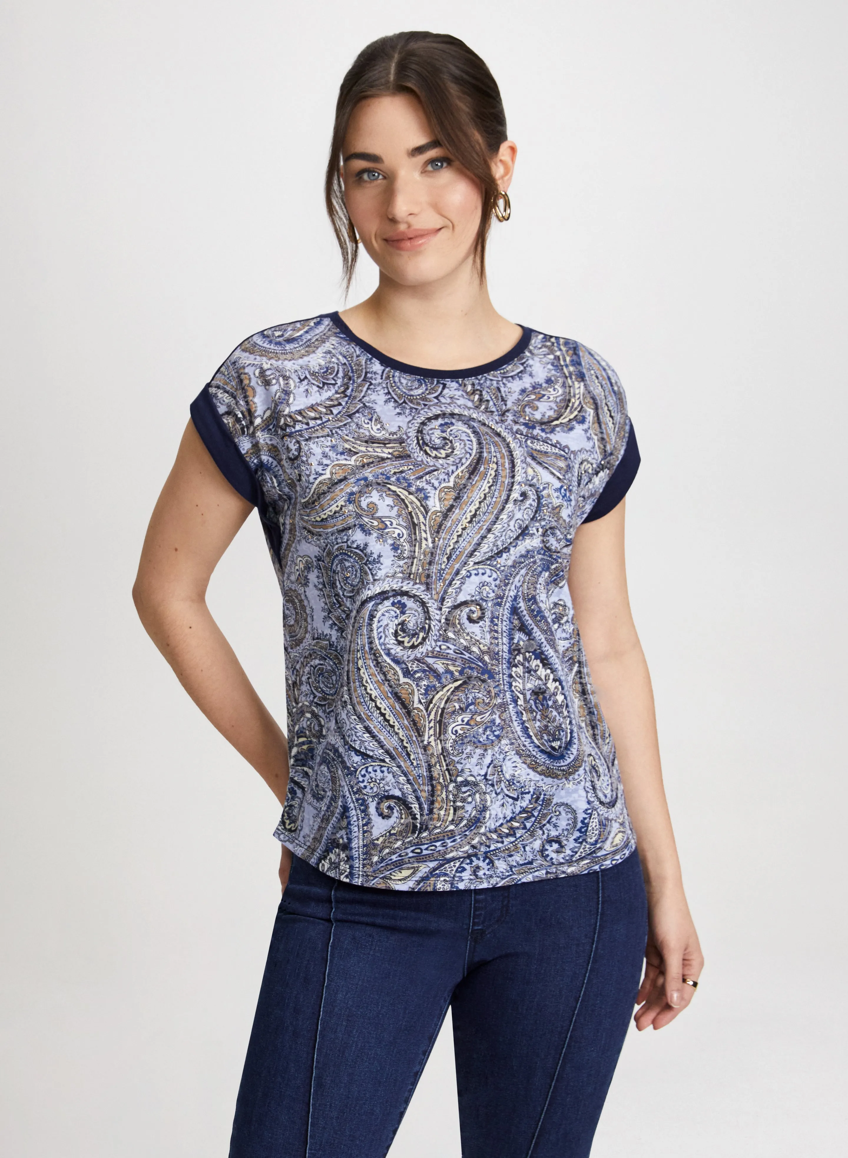 Cap Sleeve Paisley T-Shirt sold by Laura product image thumbnail 5
