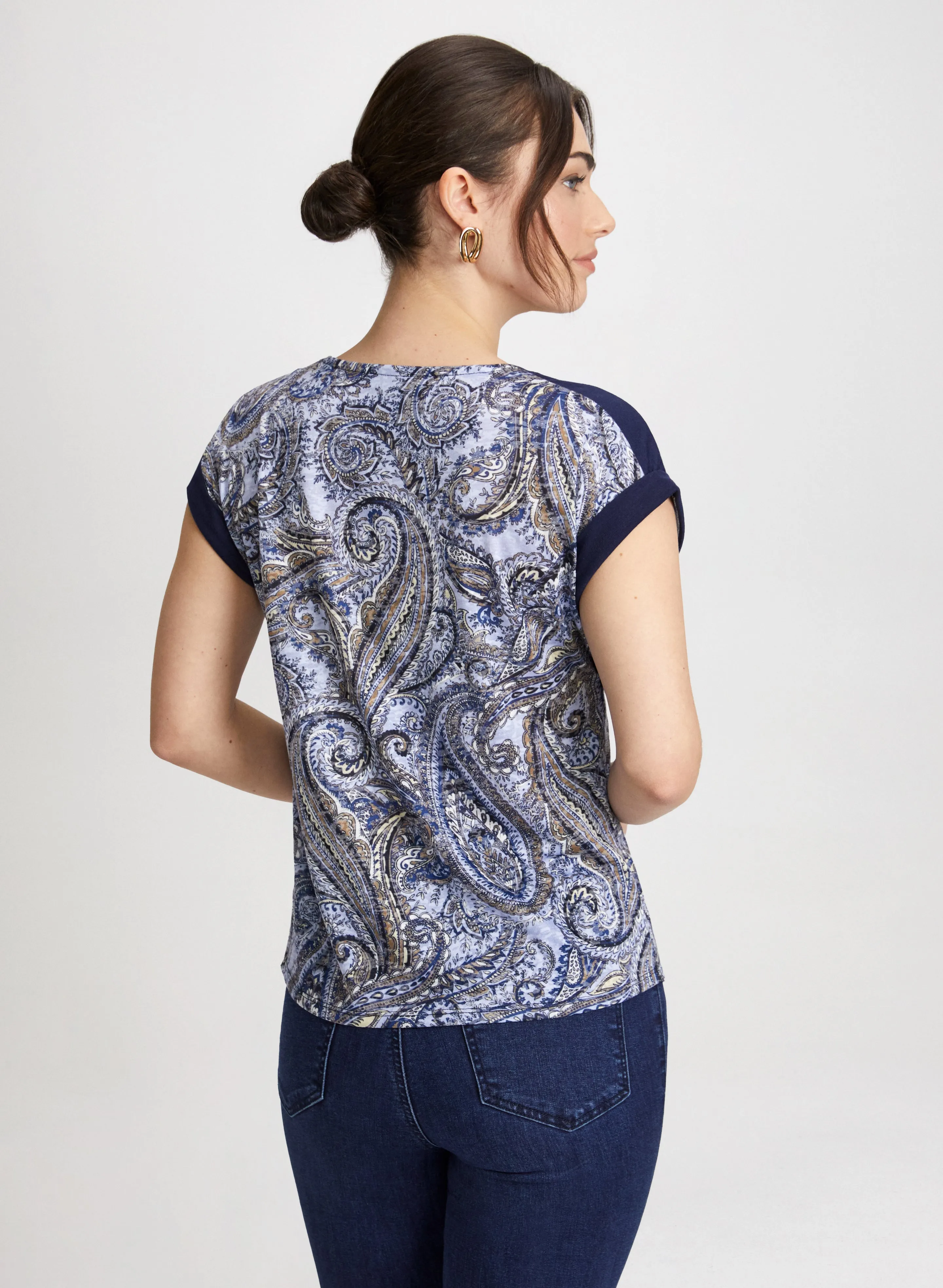 Cap Sleeve Paisley T-Shirt sold by Laura product image thumbnail 4