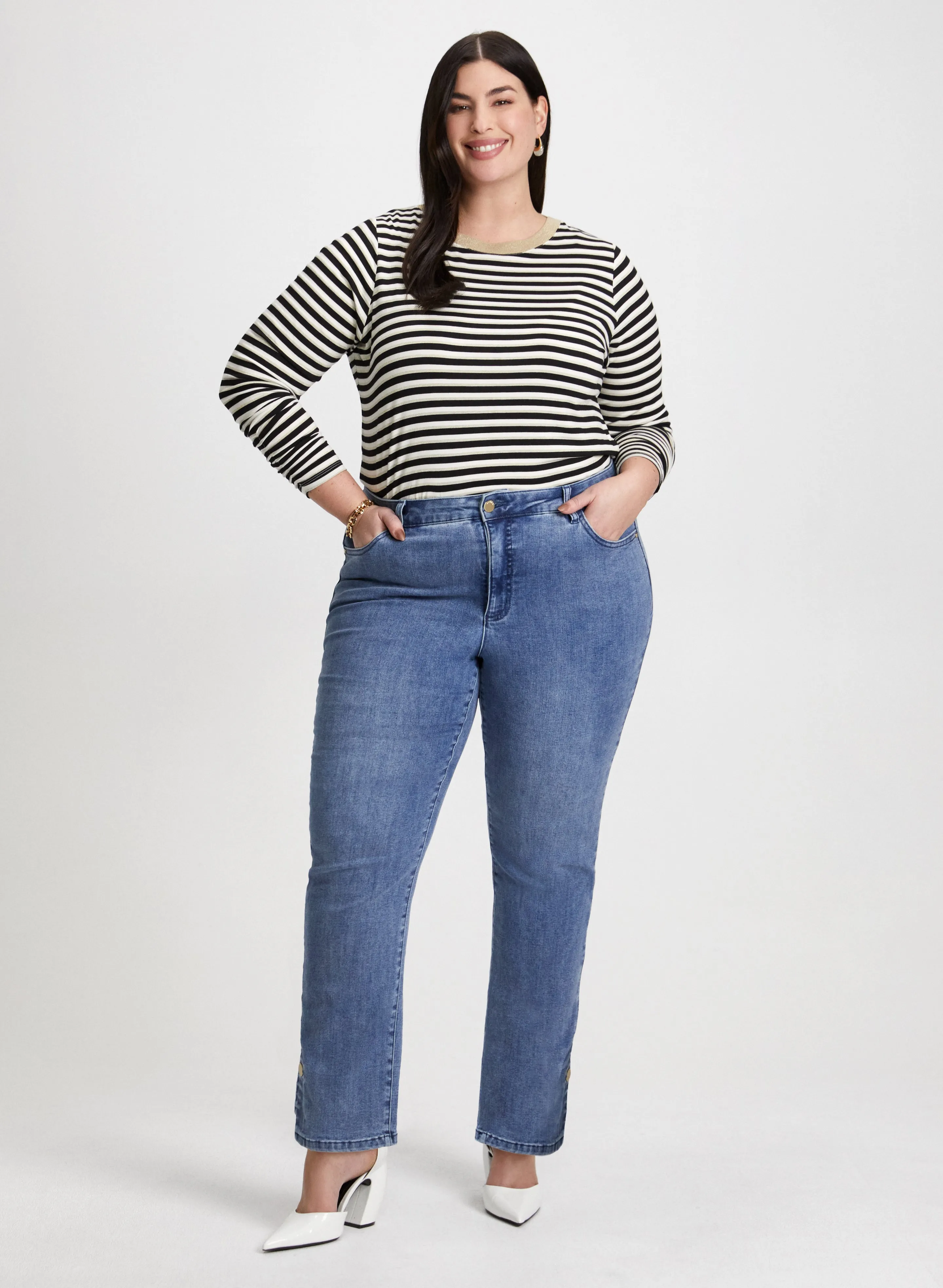 Striped Top & Straight Leg Jeans sold by Laura