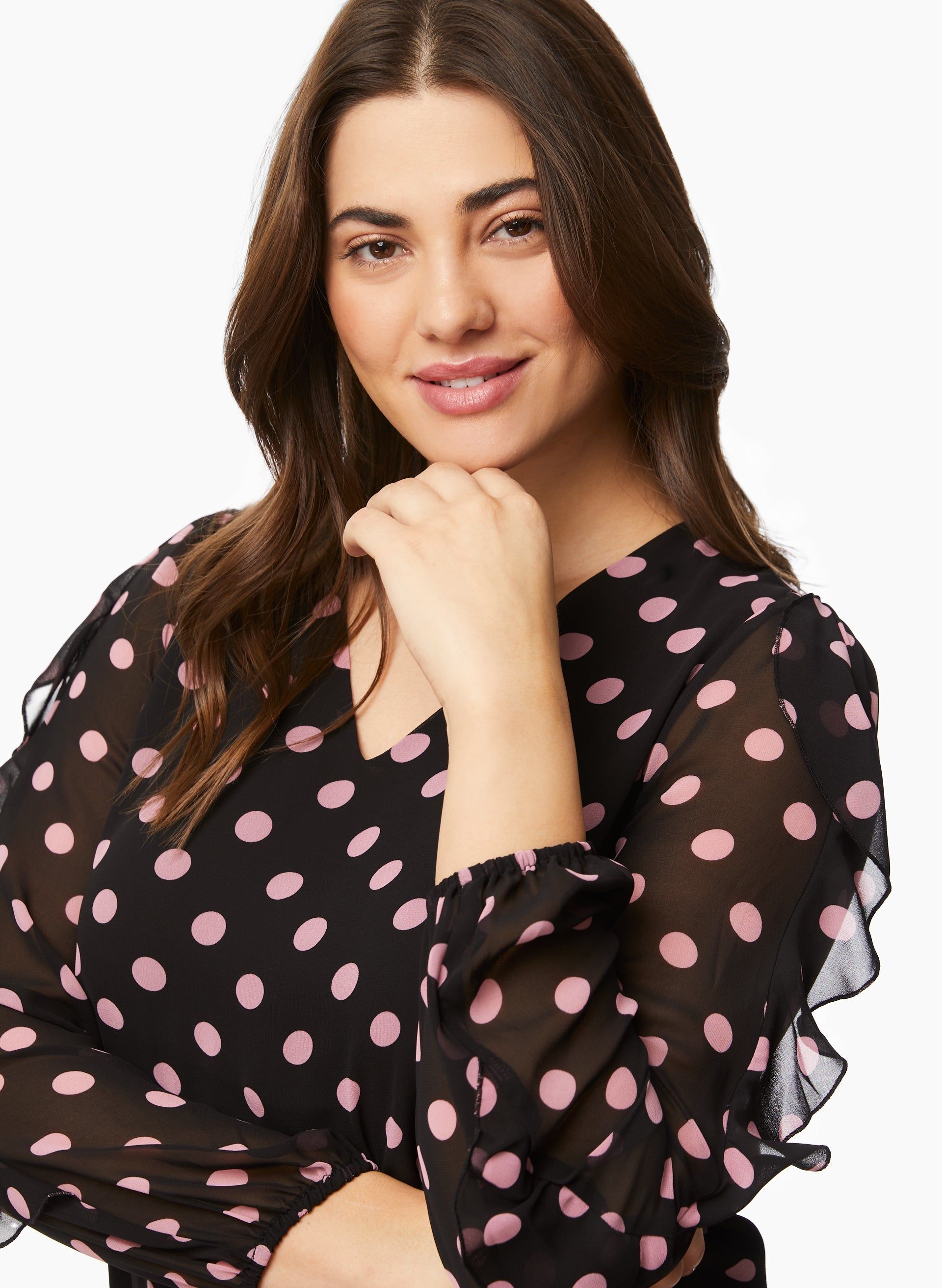 Ruffle Sleeve Polka Dot Blouse sold by Laura product image thumbnail 2