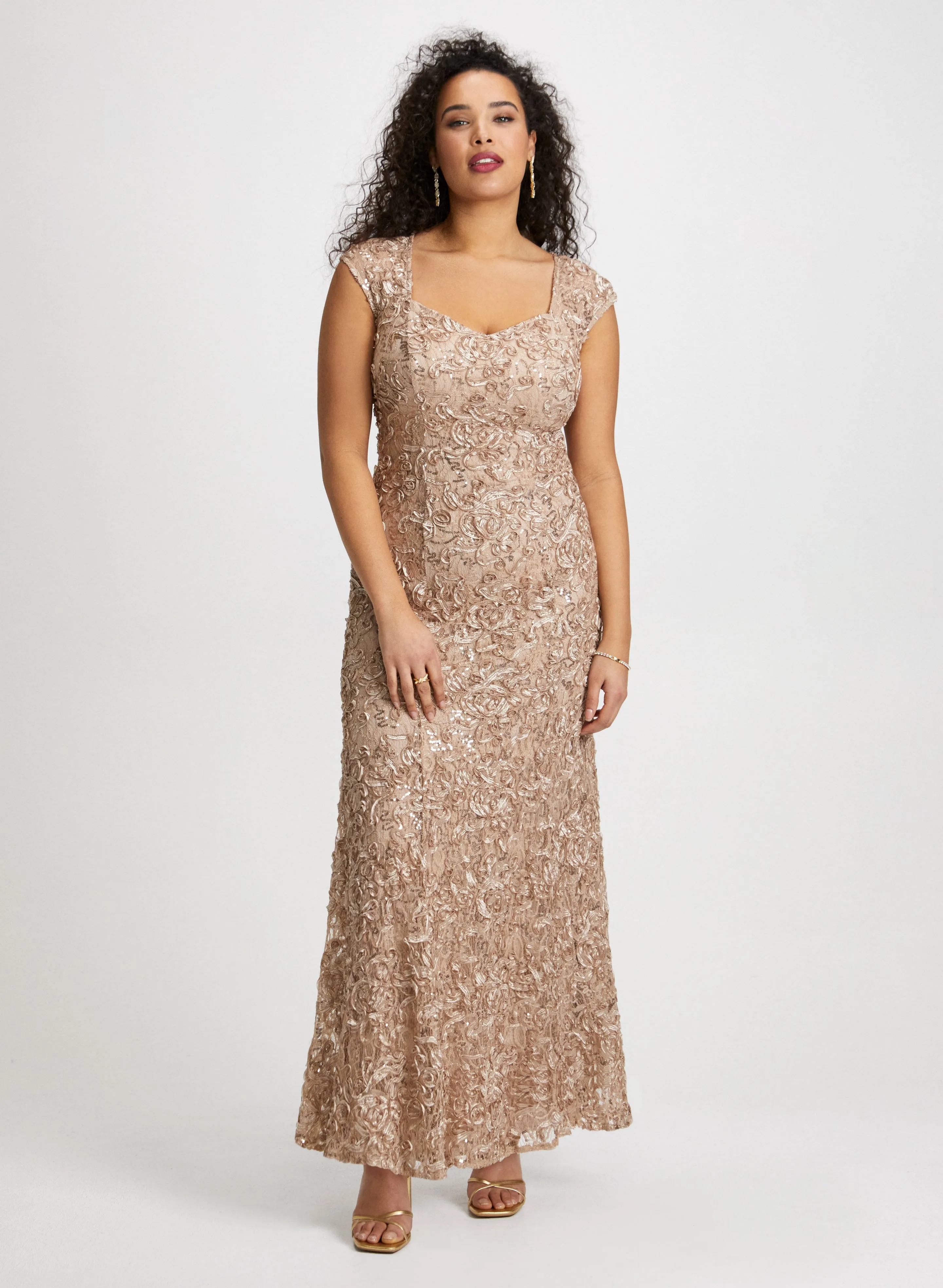 Floral Soutache Detail Dress & Shawl sold by Laura