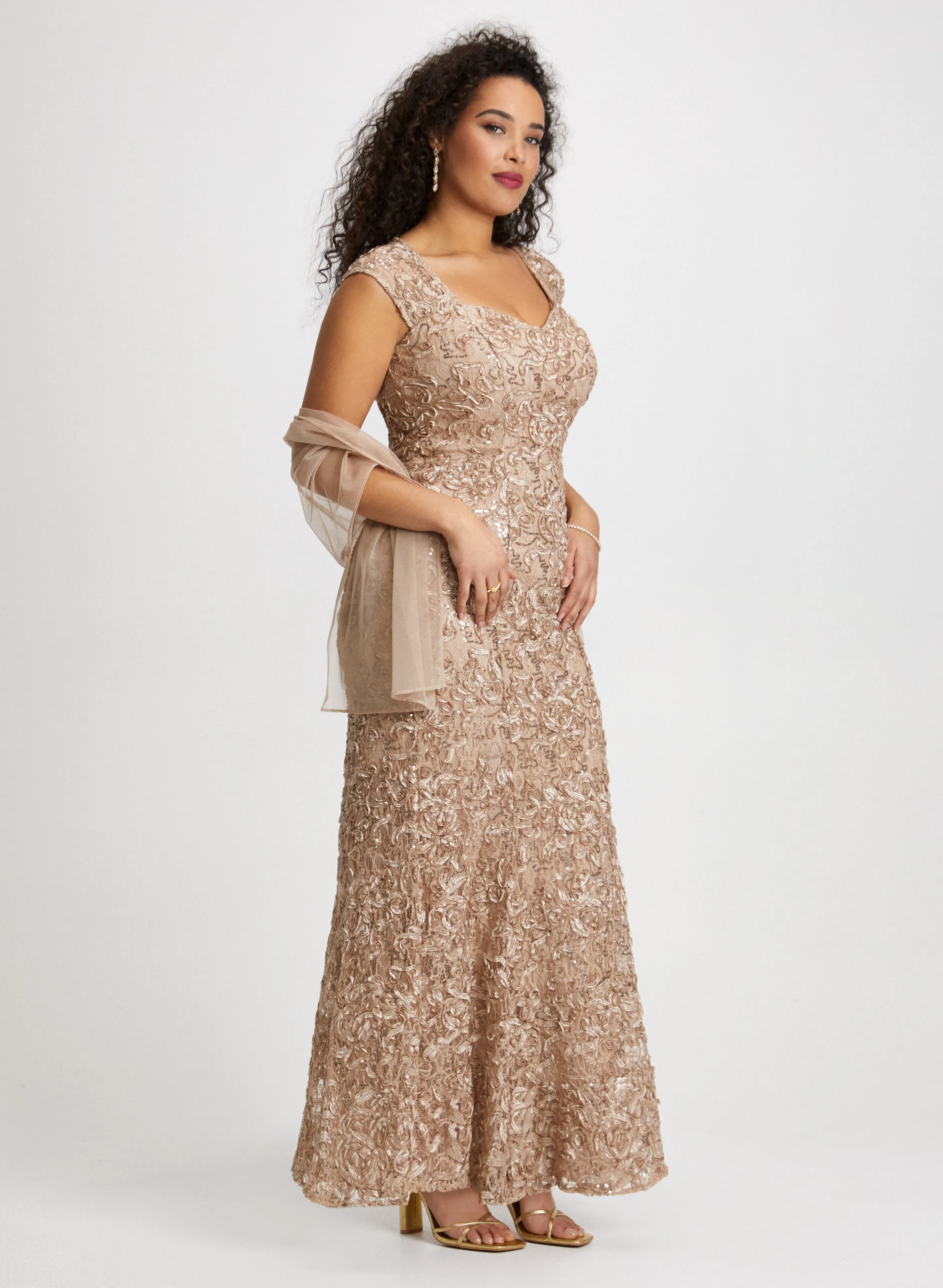 Floral Soutache Detail Dress & Shawl sold by Laura product image thumbnail 2