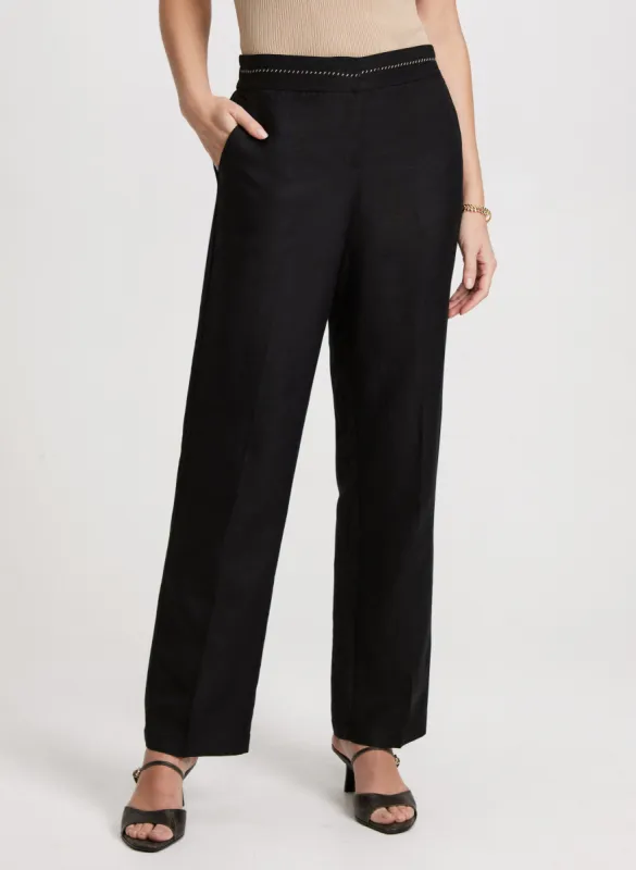 Wide Leg Linen-Blend Pants sold by Laura