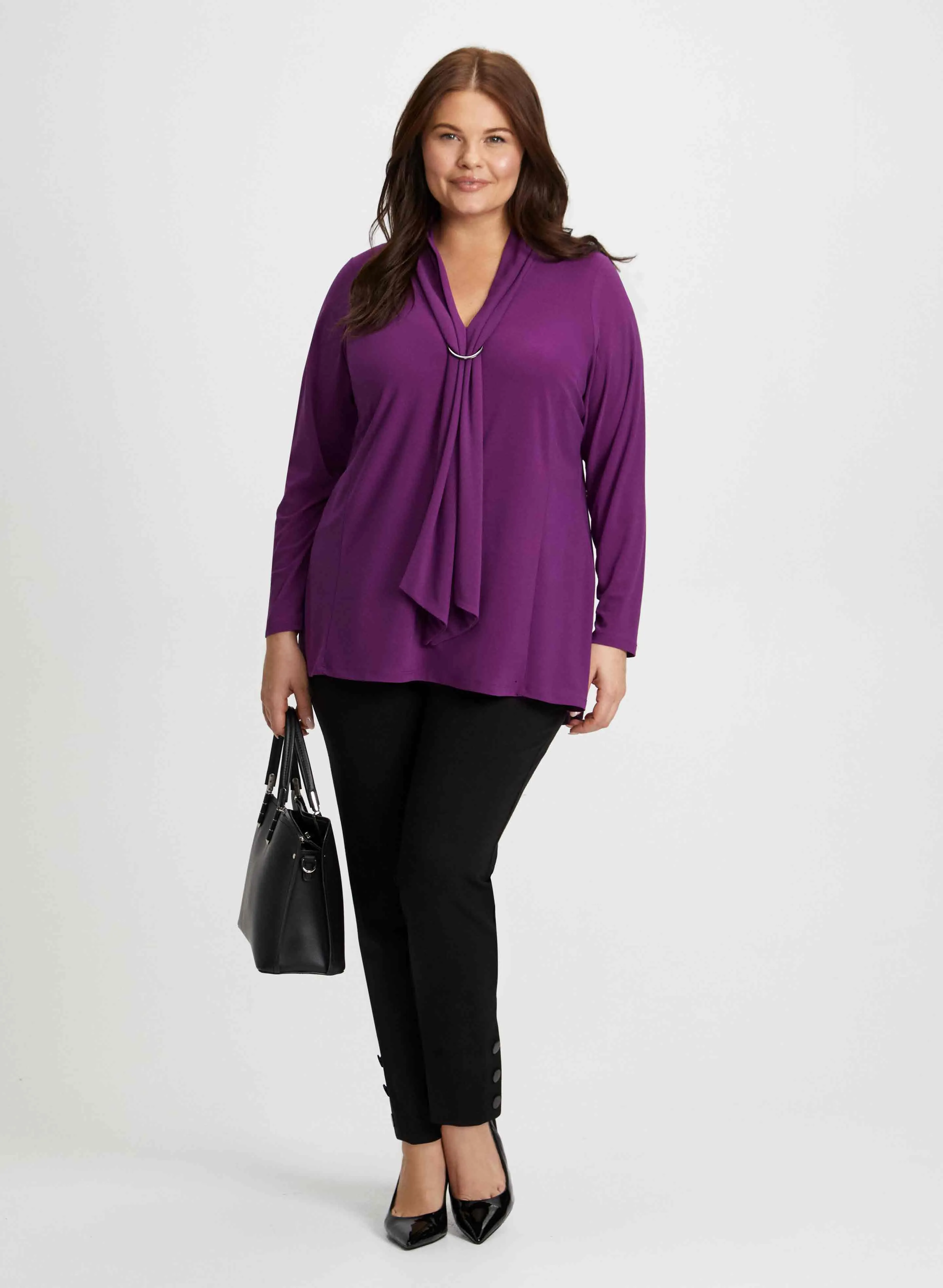 Neck Tie Detail Long Sleeve Top sold by Laura product image thumbnail 3