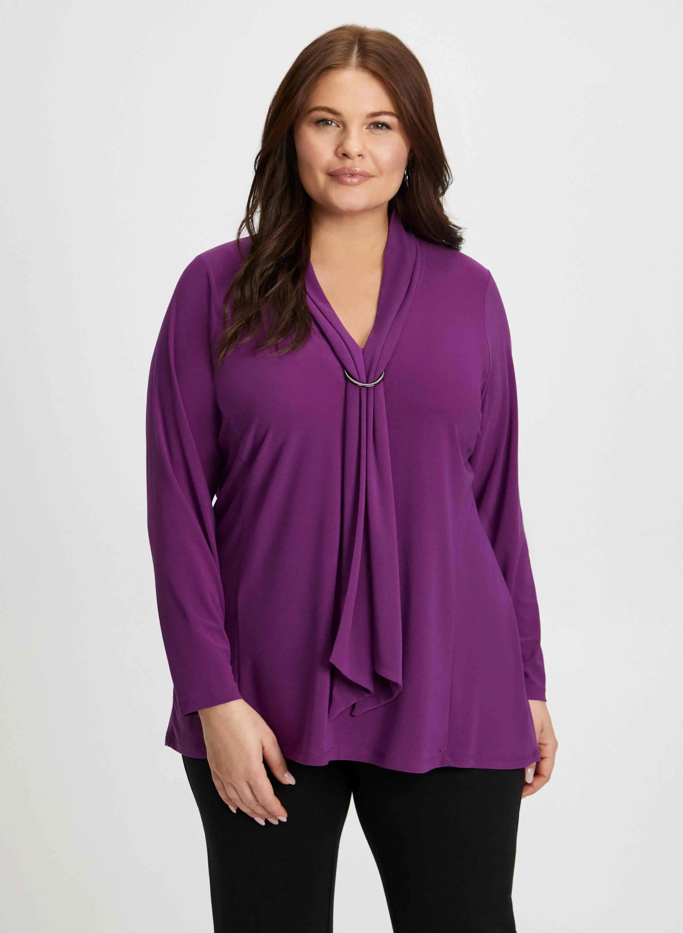 Neck Tie Detail Long Sleeve Top sold by Laura