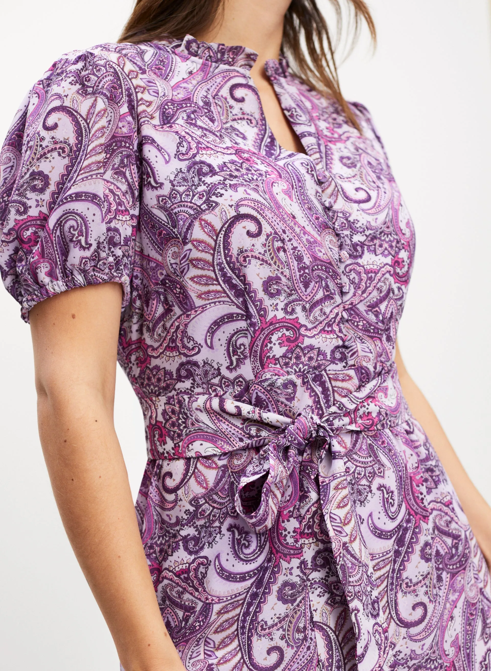 Puff Sleeve Paisley Print Dress sold by Laura product image thumbnail 5