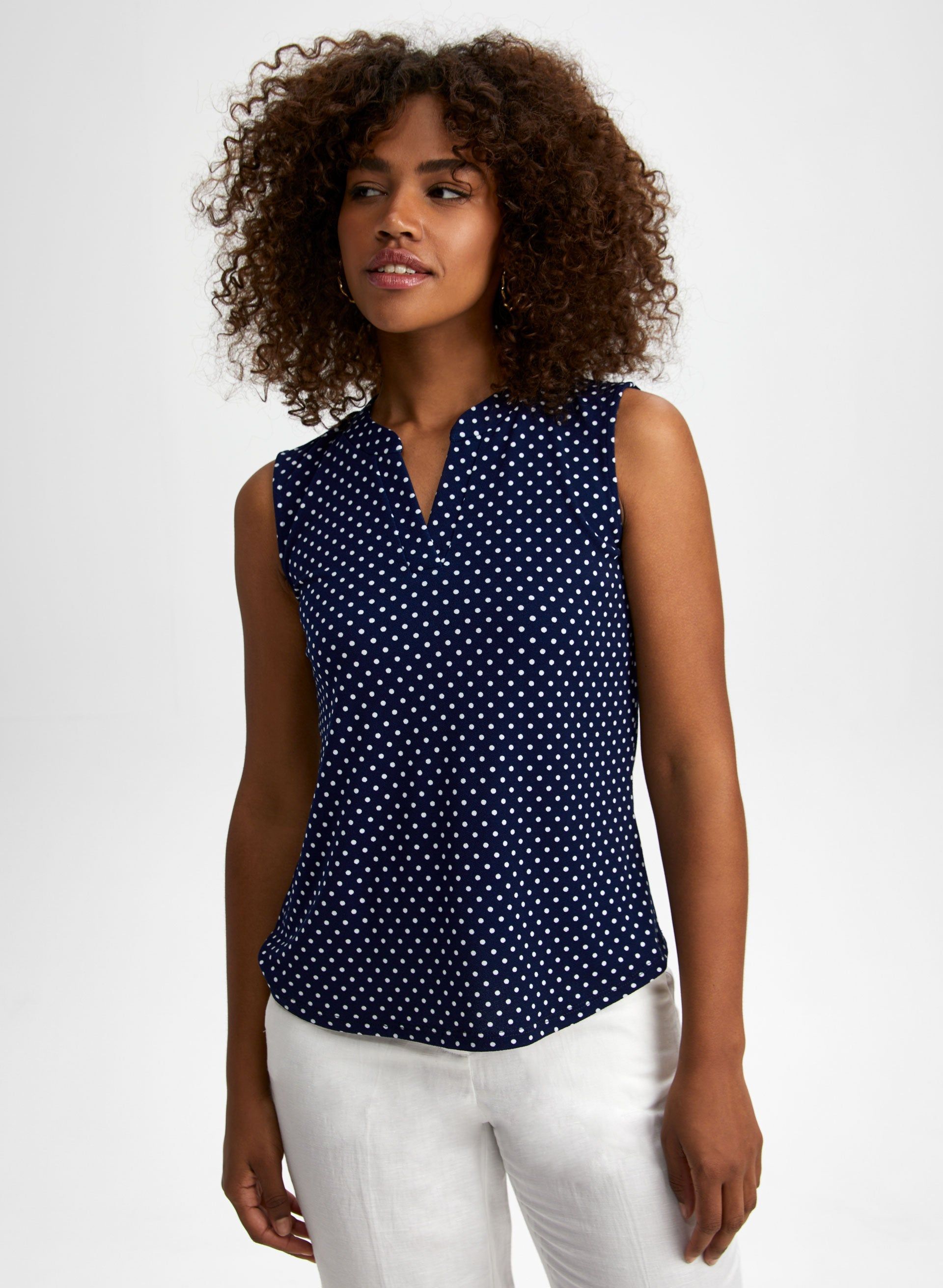 Dot Print Sleeveless Top sold by Laura product image thumbnail 4