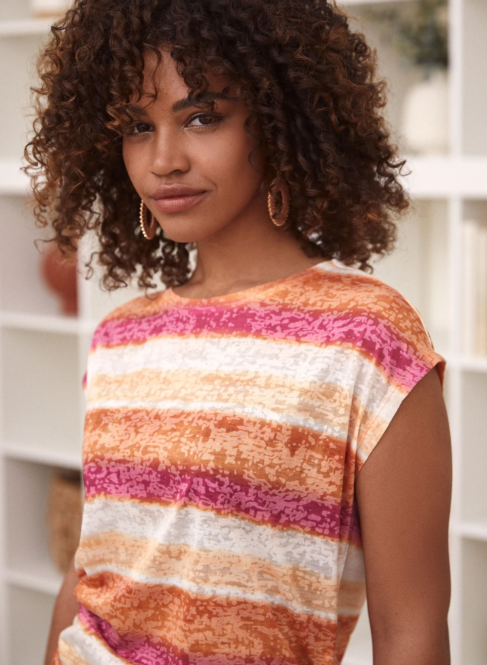 Tie Dye Stripe Drawstring Tee sold by Laura product image thumbnail 3