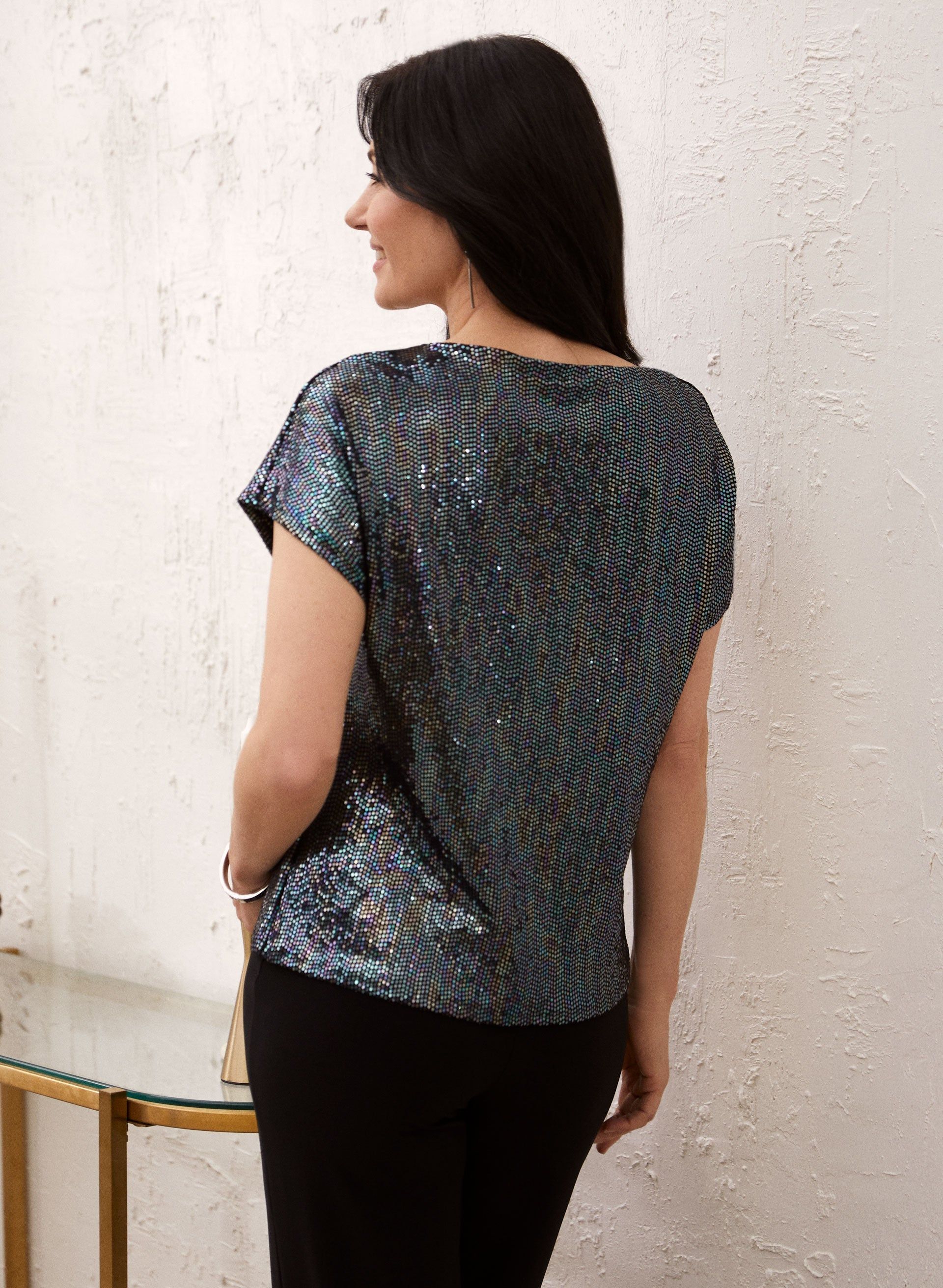 Boat Neck Sequin Top sold by Laura product image thumbnail 3