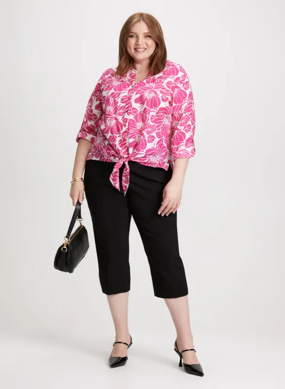 Floral Blouse & Side Slit Pants sold by Laura