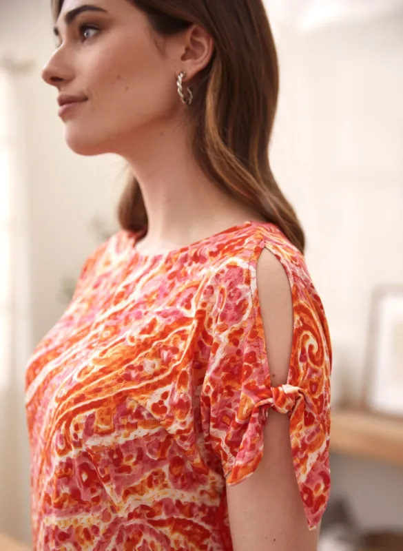 Cold Shoulder Paisley Print Top sold by Laura