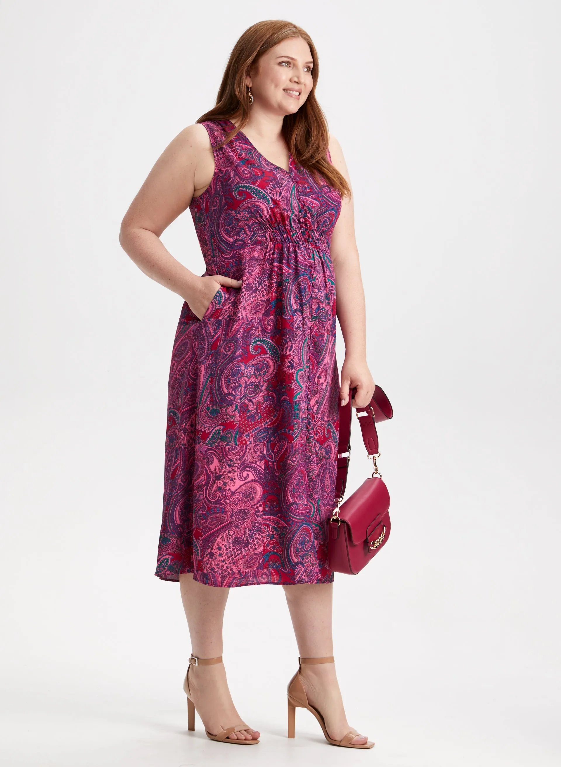 Paisley Print Sleeveless Midi Dress sold by Laura product image thumbnail 3