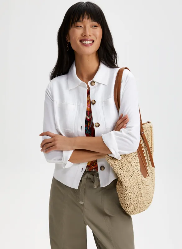 Linen-Blend Short Jacket sold by Laura