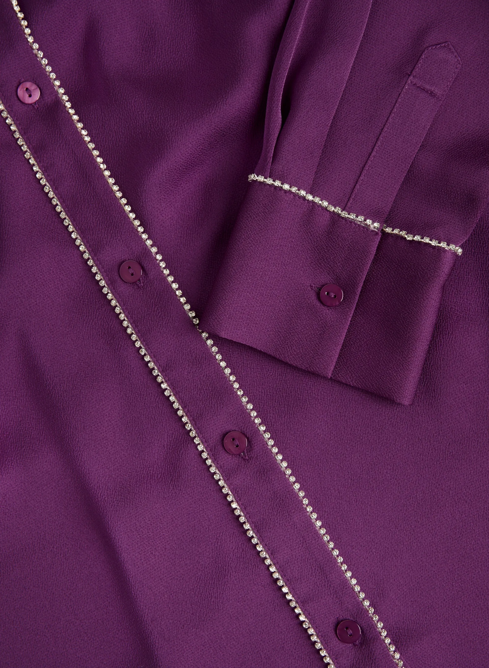 Rhinestone Trim Satin Blouse sold by Laura product image thumbnail 5