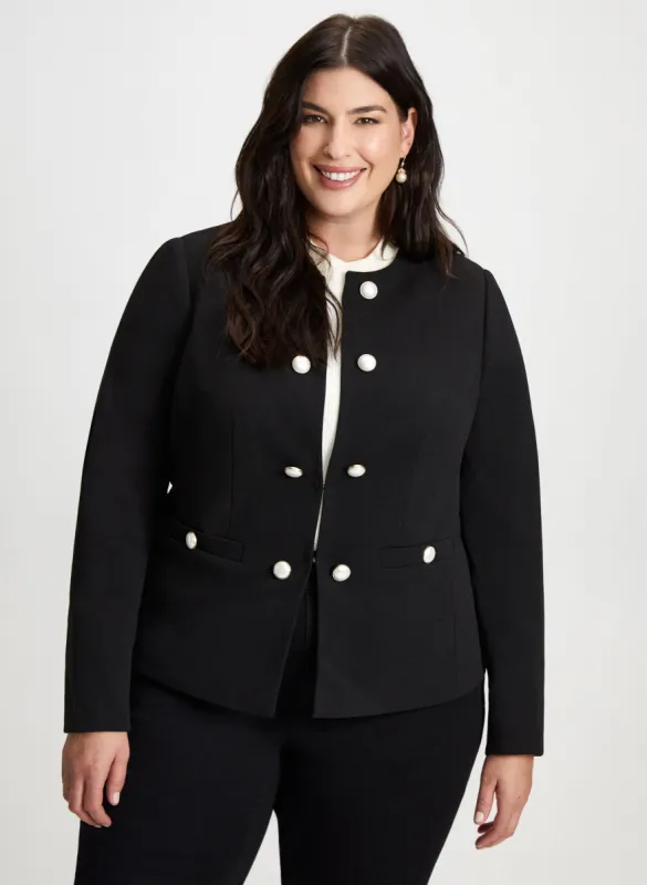Pearl Detail Button Front Jacket sold by Laura