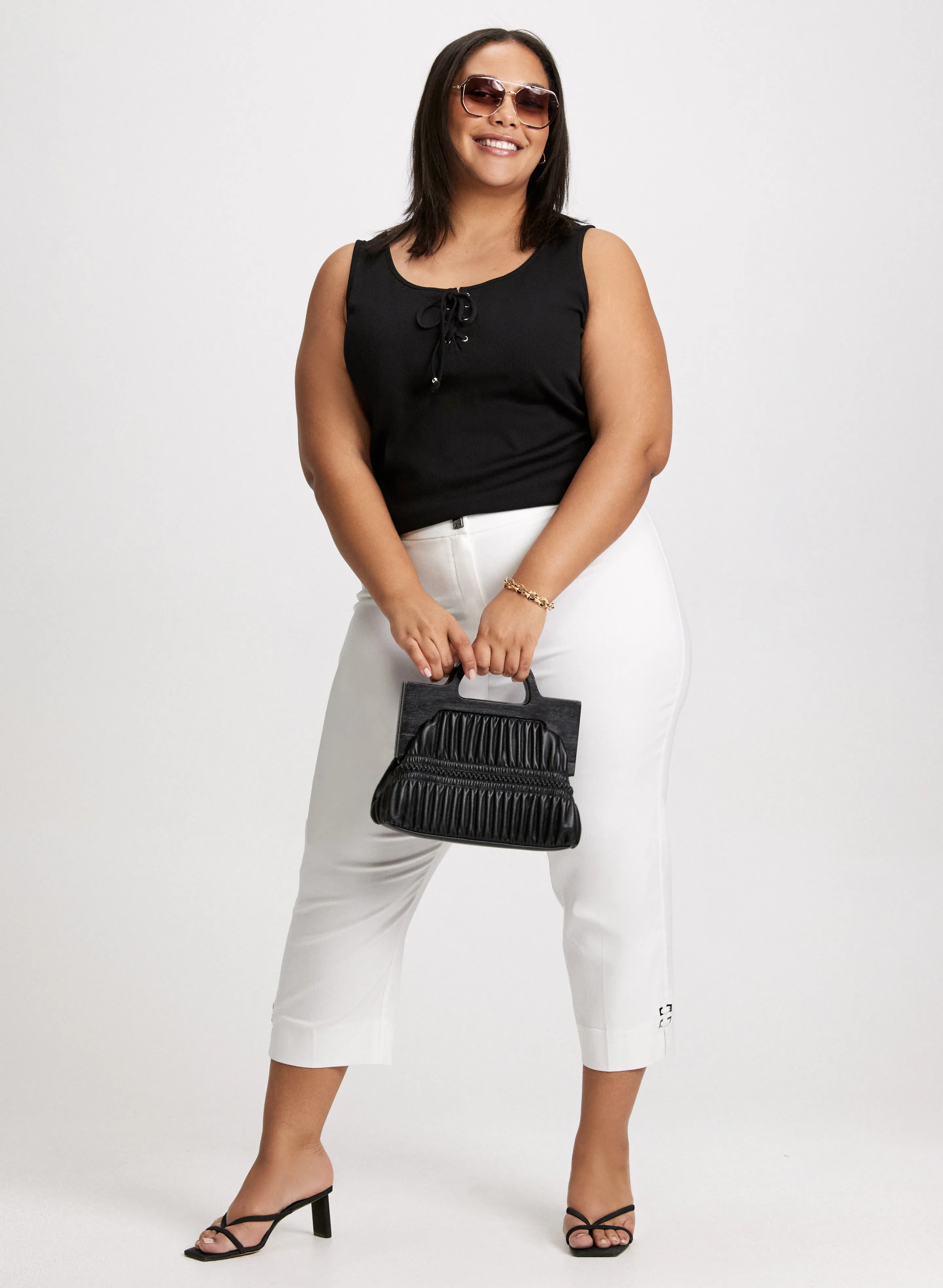 Lace-Up Ribbed Tank sold by Laura product image thumbnail 3