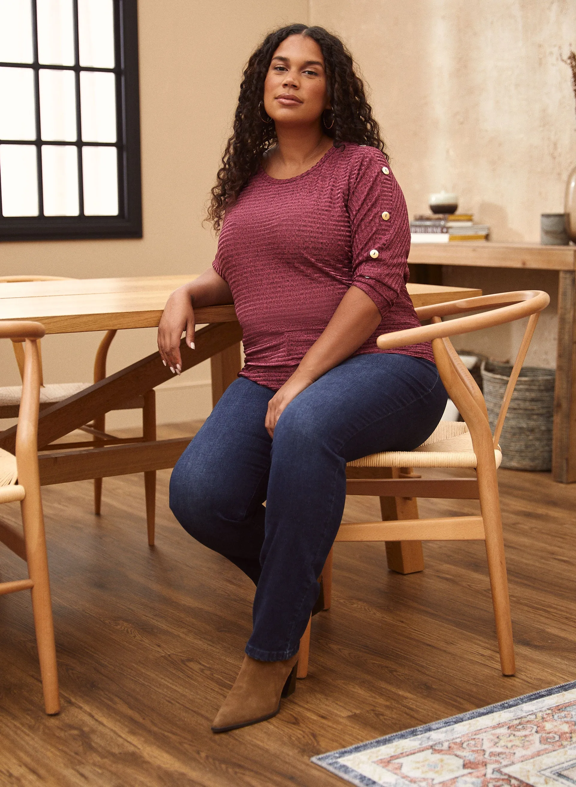 Button Detail Dolman Sleeve Top sold by Laura product image thumbnail 3