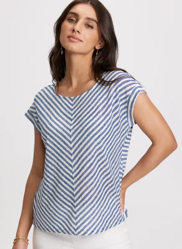 Striped Drop-Shoulder Top sold by Laura