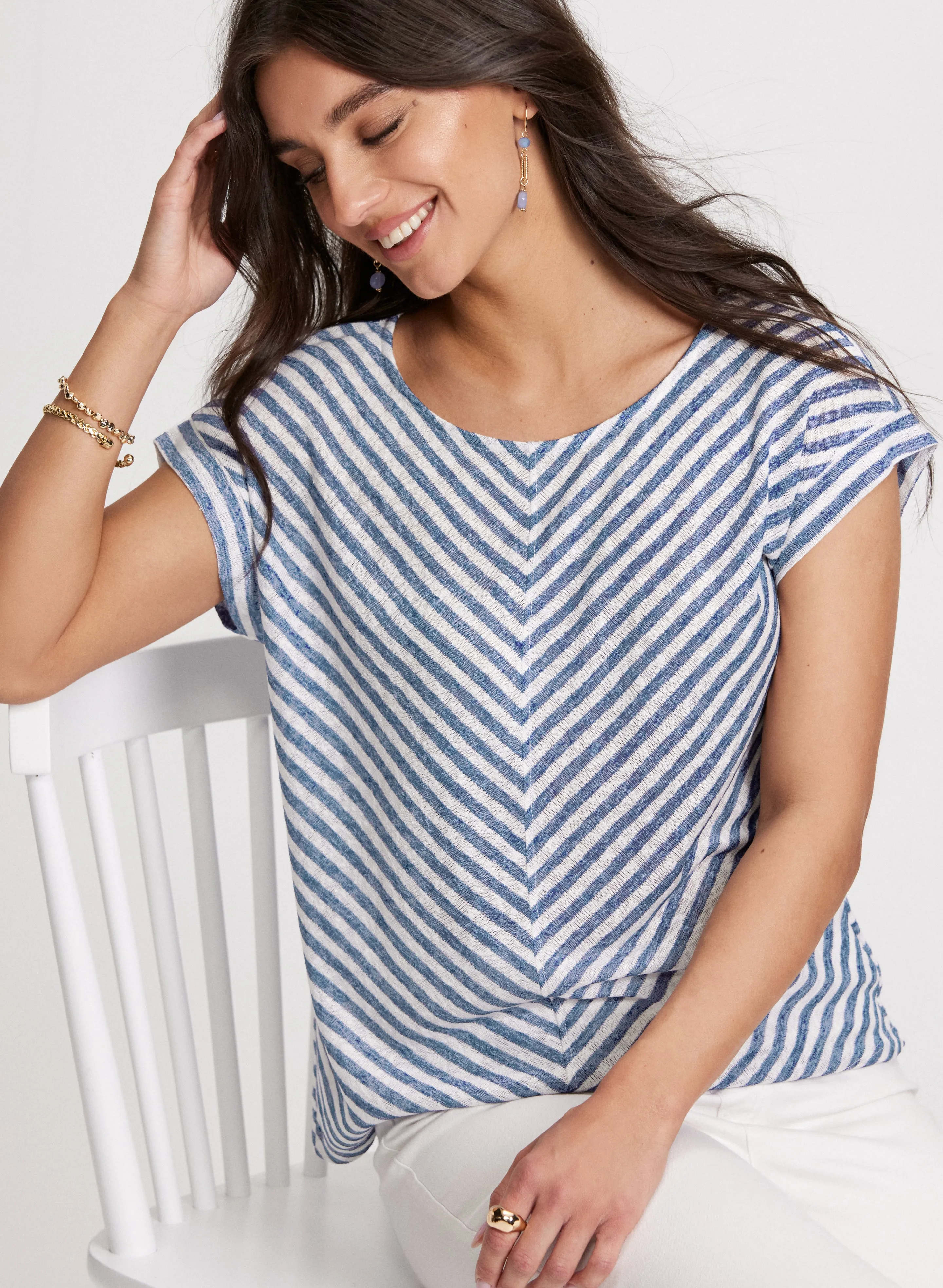 Striped Drop-Shoulder Top sold by Laura product image thumbnail 5