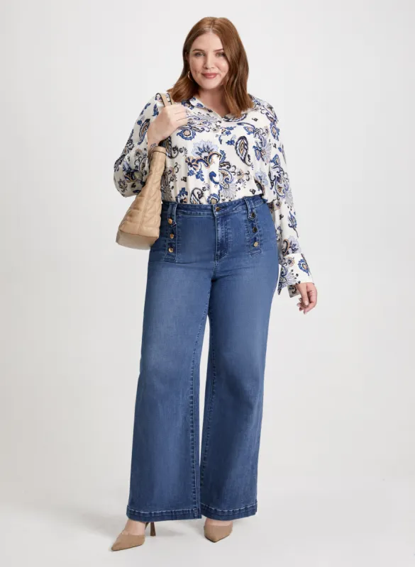 Paisley Blouse & Wide Leg Jeans sold by Laura