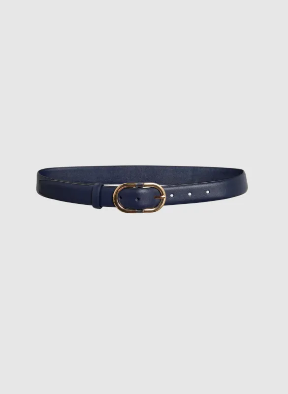 Oval Buckle Leather Belt sold by Laura