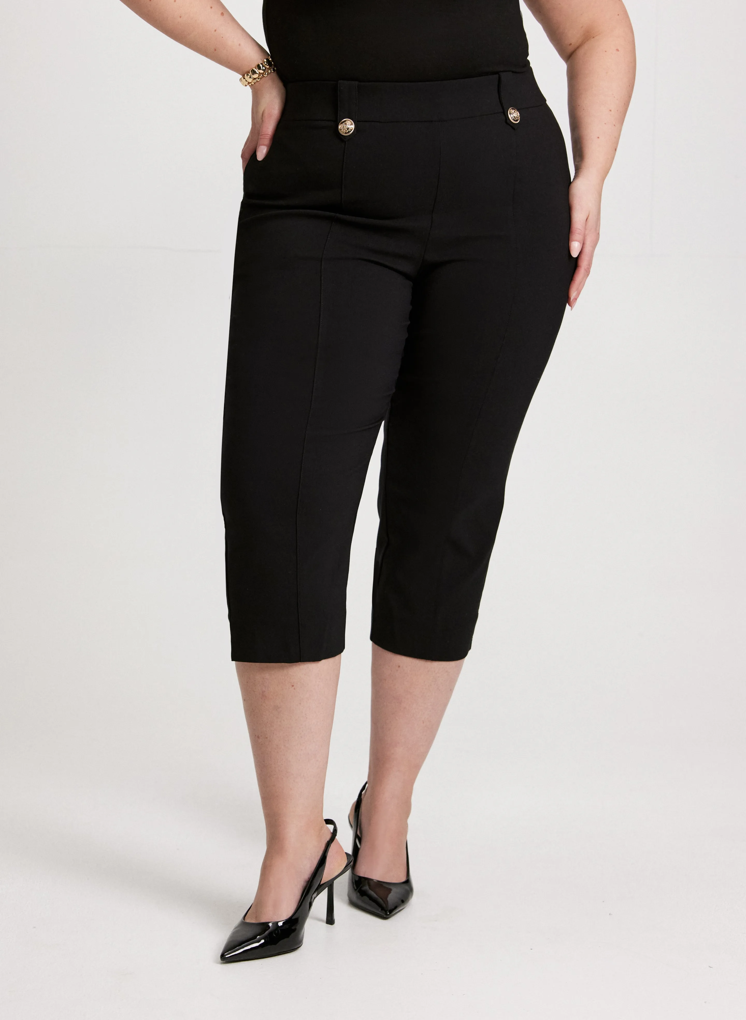 Side Slit Pull-On Capris sold by Laura
