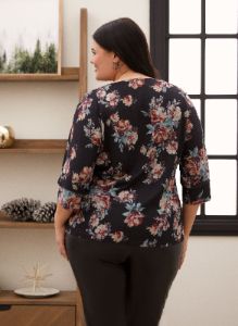 3/4 Sleeve Floral Print Top sold by Laura