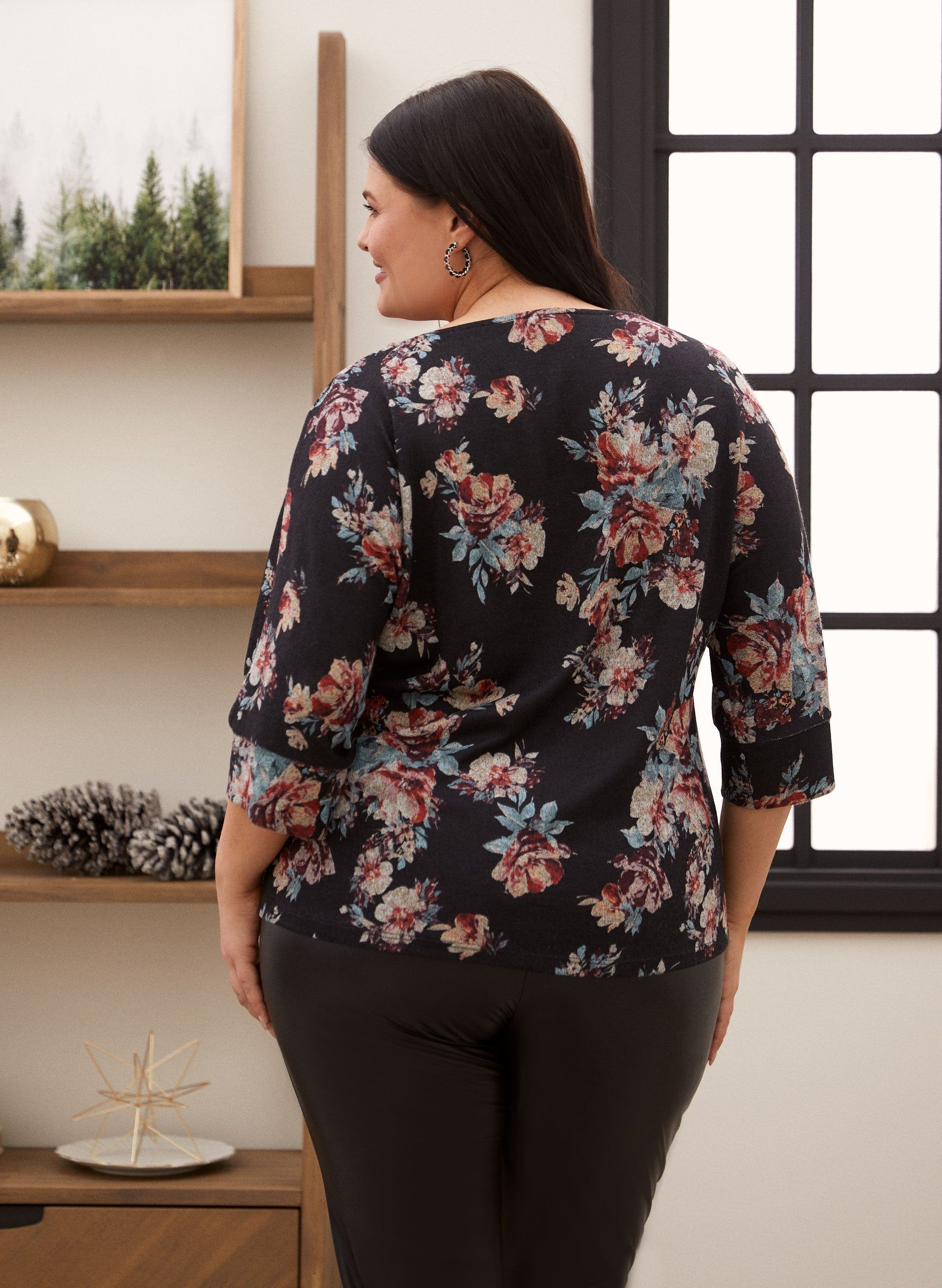 3/4 Sleeve Floral Print Top sold by Laura product image thumbnail 3