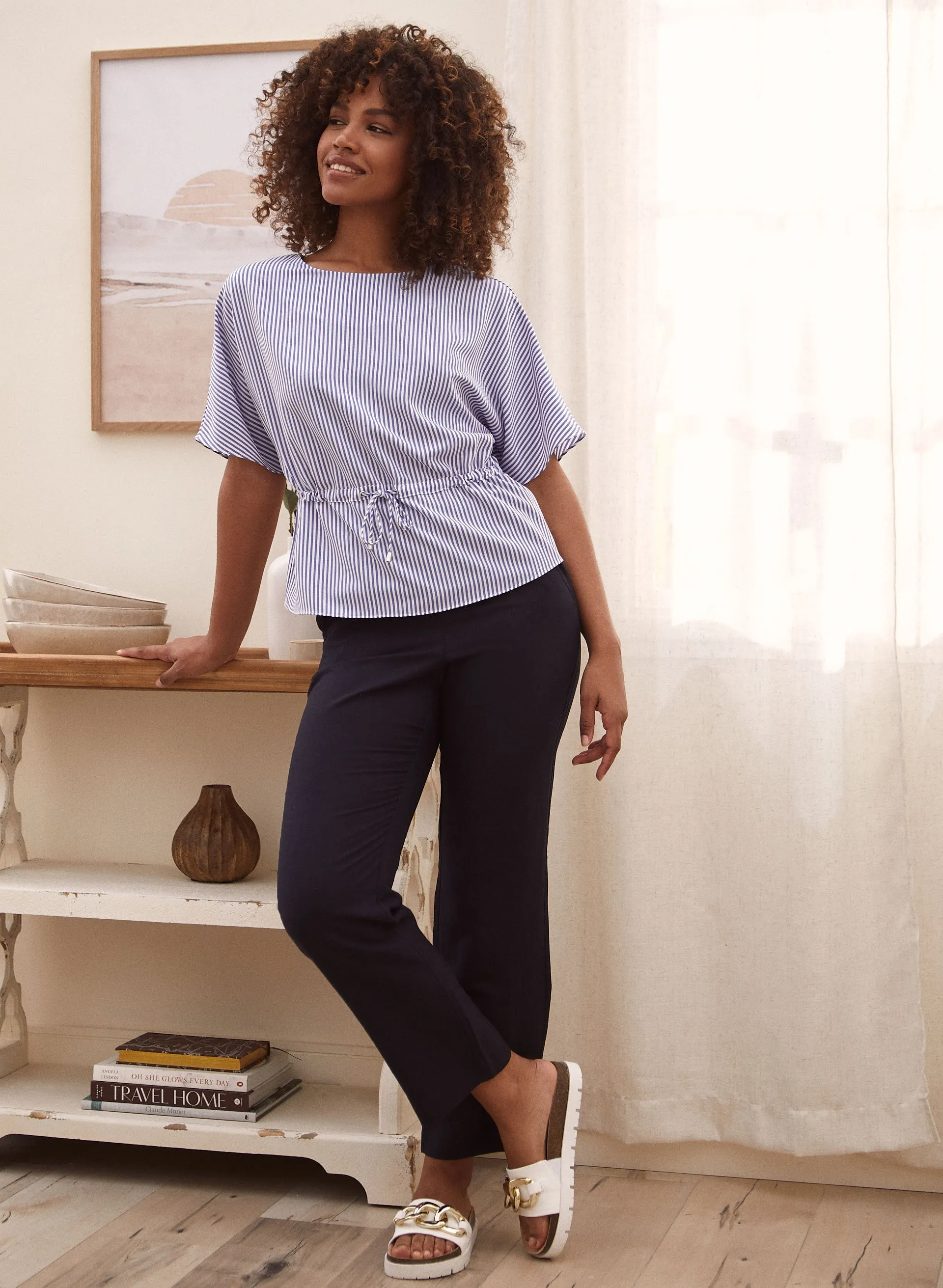 Stripe Print Short Sleeve Blouse sold by Laura product image thumbnail 3