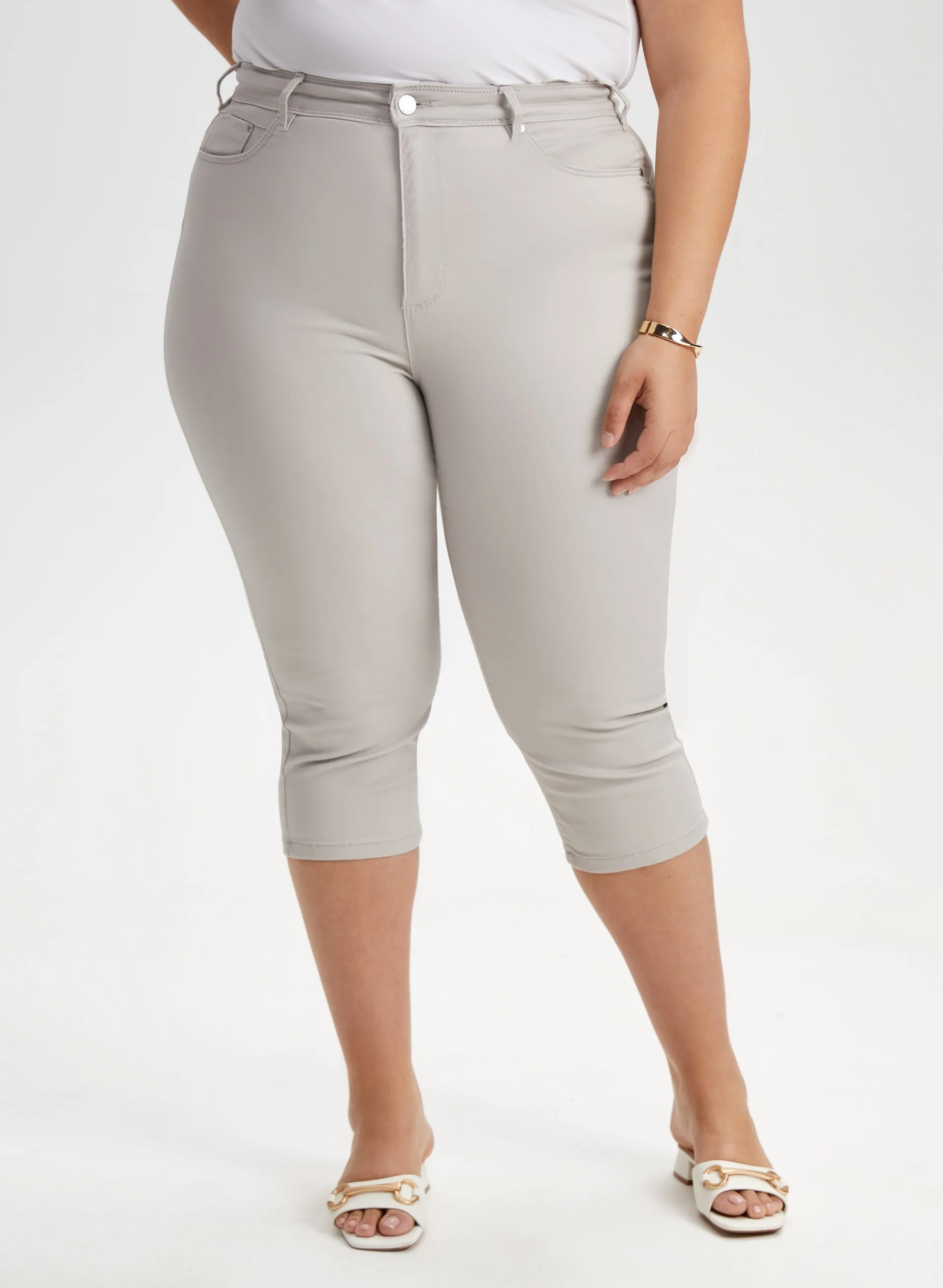 Slim Leg Denim Capri Pants sold by Laura