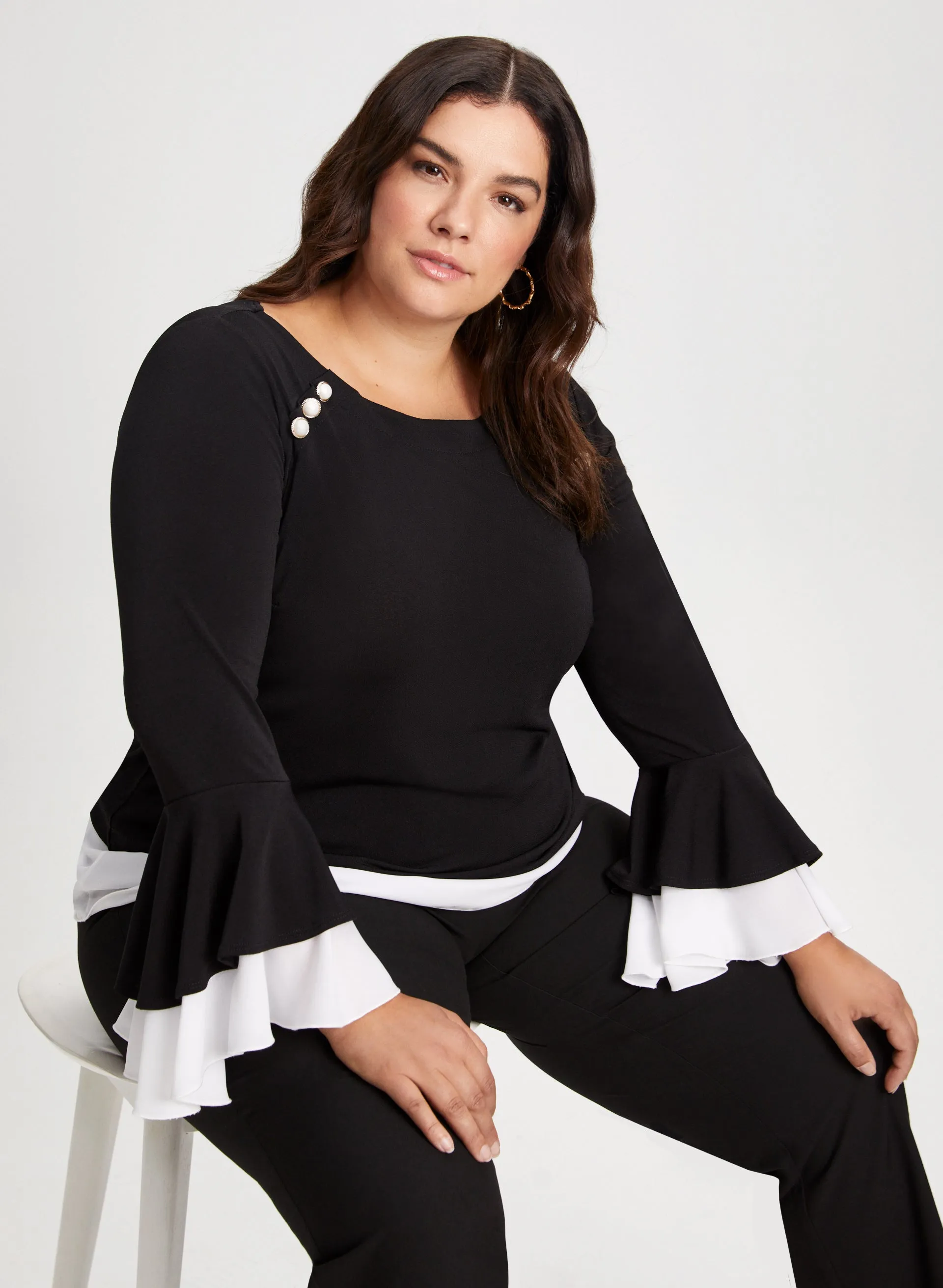 Flare Sleeve Fooler Top sold by Laura product image thumbnail 5