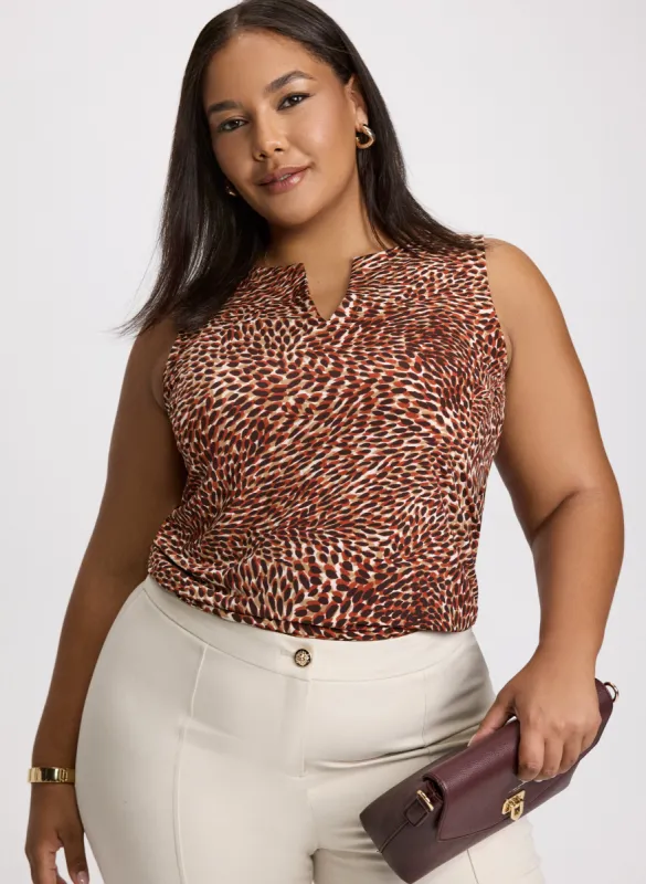 Animal Print Sleeveless Top sold by Laura