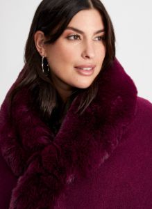 Twist Detail Faux Fur Poncho sold by Laura