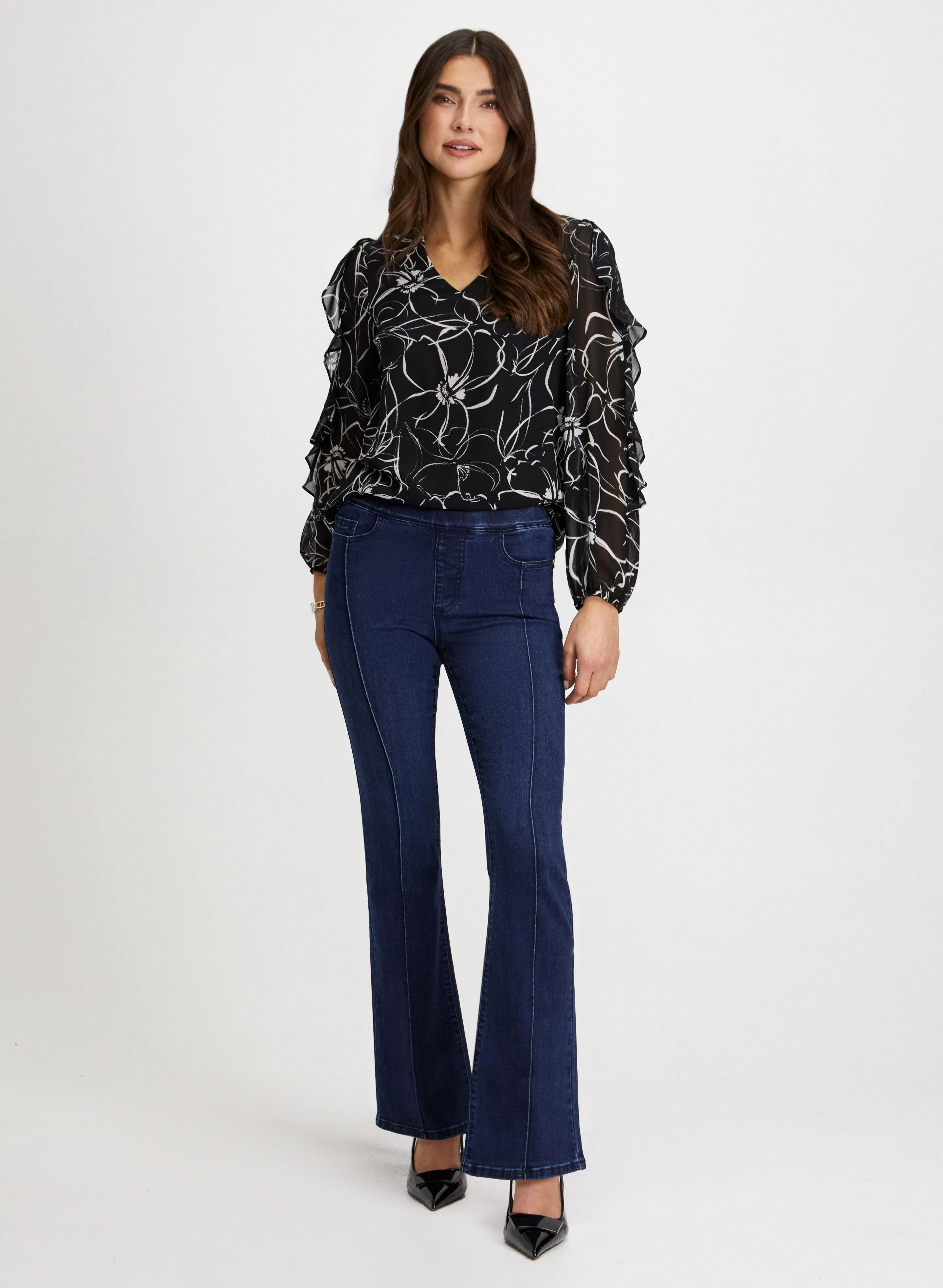 Floral Print Ruffle Sleeve Blouse sold by Laura product image thumbnail 3