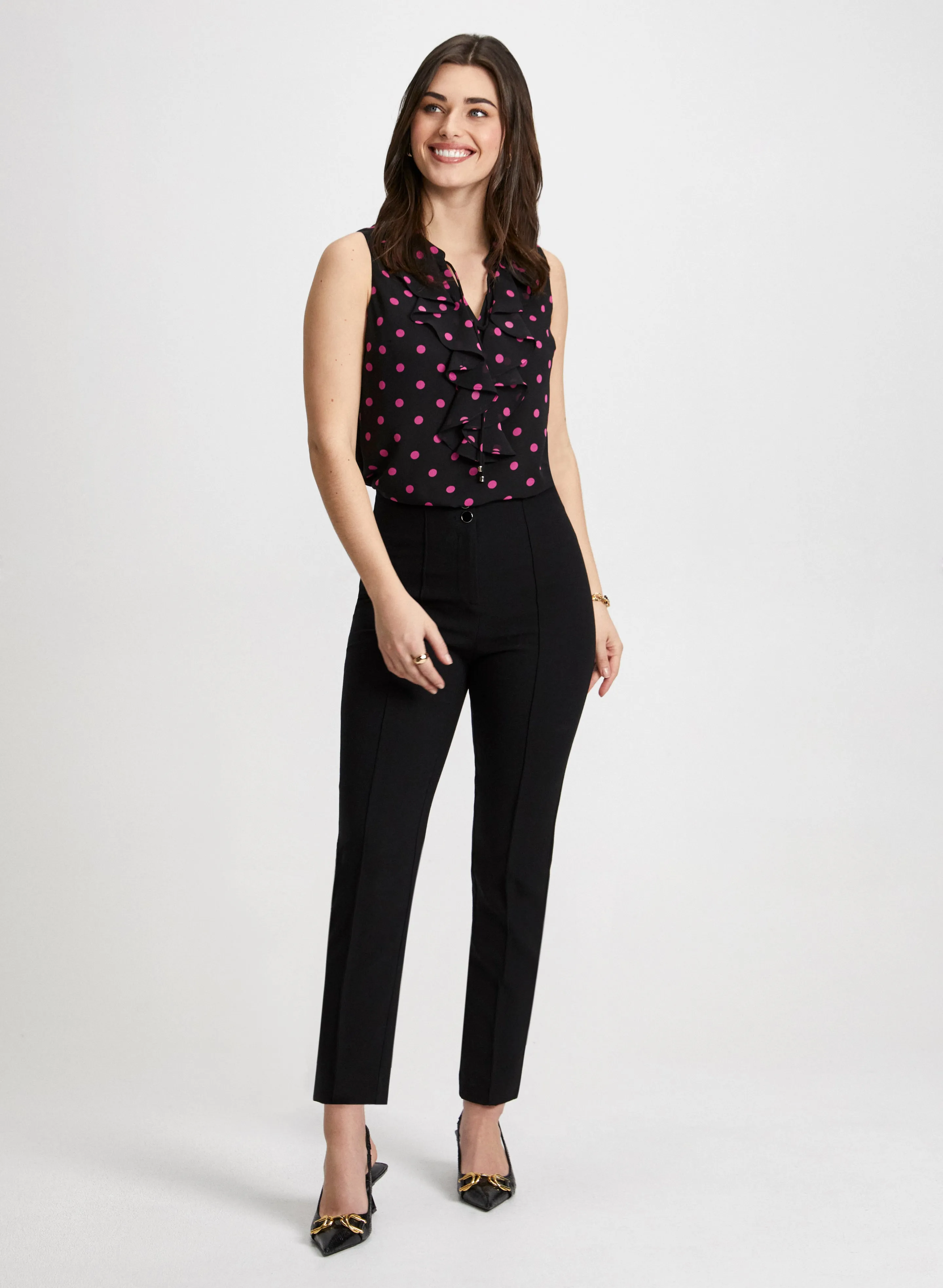Sleeveless Polka Dot Top & Slim Leg Pants sold by Laura