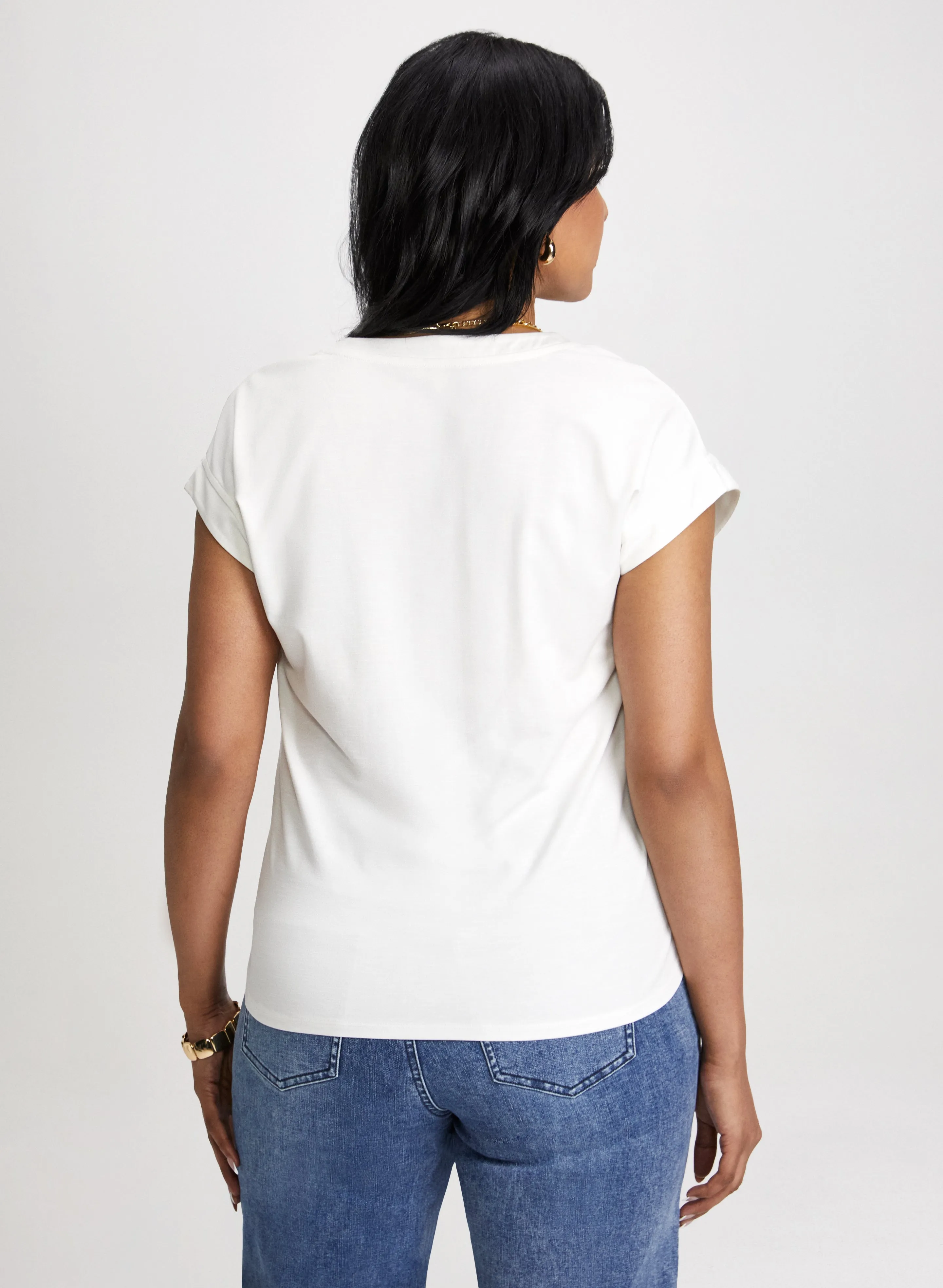 Short Sleeve V-Neck Top sold by Laura product image thumbnail 4